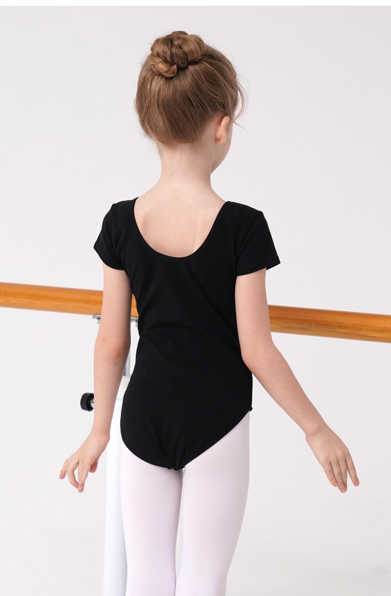 VINGT ANS Girls Short Sleeve Team Basic Leotard - Ballet Dance Gymnastics Leotard for Kids - Perfect for Dance Class, Recitals & Gymnastics Practice