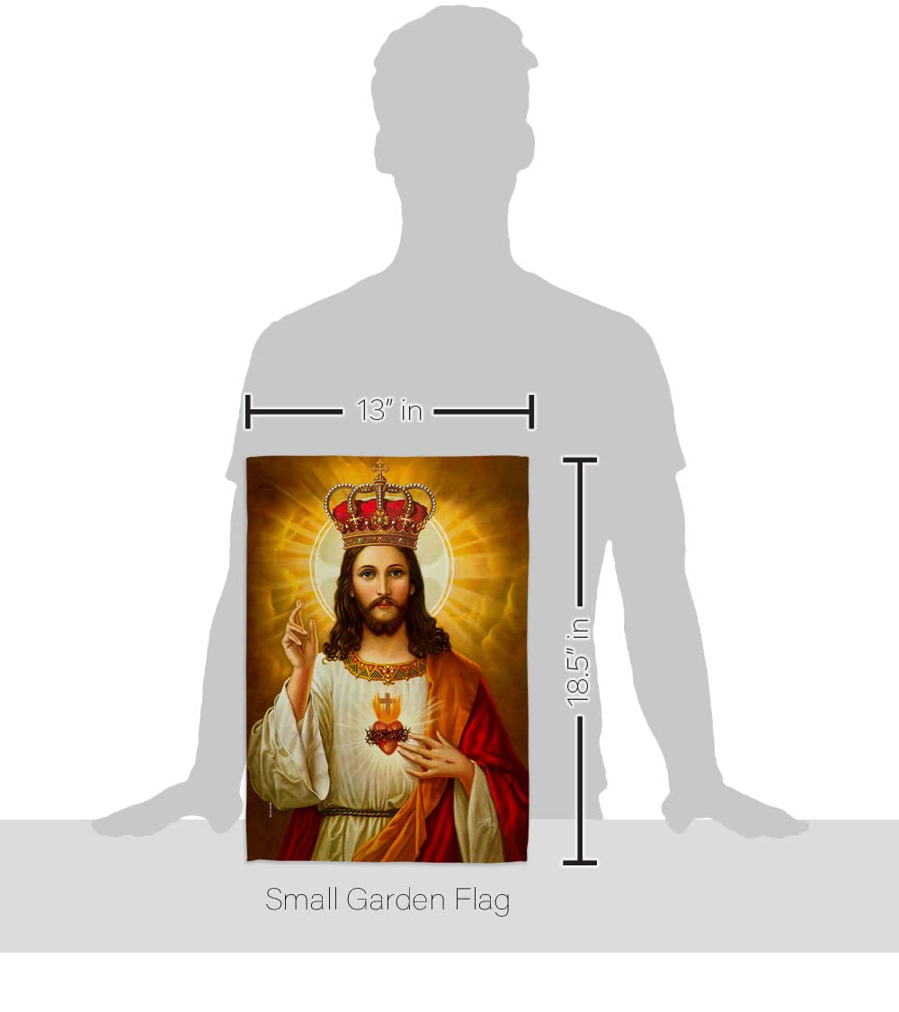Jesus Sacred Heart Garden Flag - Religious Easter Decoration for Home & Yard