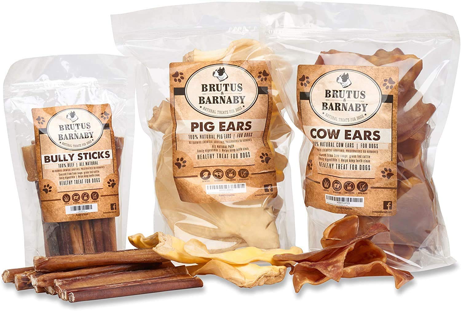 BRUTUS & BARNABY Grass Fed Bully Sticks for Dogs - Fully Digestible Natural Beef Dog Chews, Grain Free, Rawhide Free, Small Batch Freshness & Low Odor | Perfect for Puppy Teething, Training Treats & Long-Lasting Dental Health