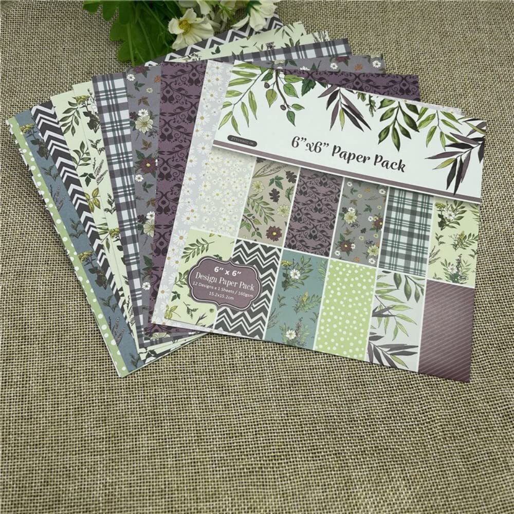 KAIZKING 12Pc Leaf Life Ours Patterned Scrapbook Paper Pack - Handmade Craft Paper for Card Making, Journaling, DIY Projects & Scrapbooking Backgrounds