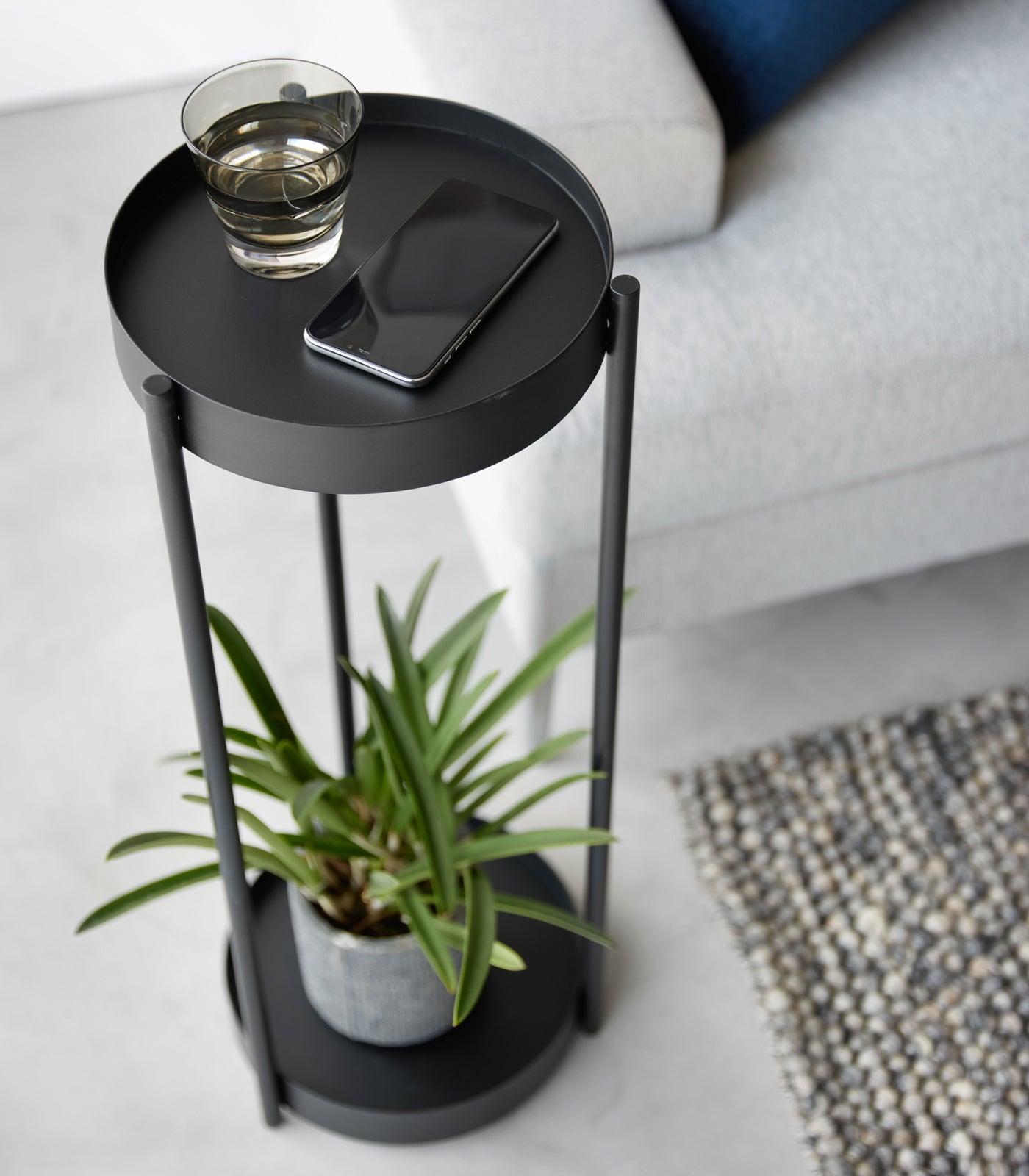 2-Tier Rolling Plant Stand - 28 Inch Height, Sturdy Steel Frame - Perfect for Indoor/Outdoor Garden Decor, Balcony, Patio, or Living Room Plant Display