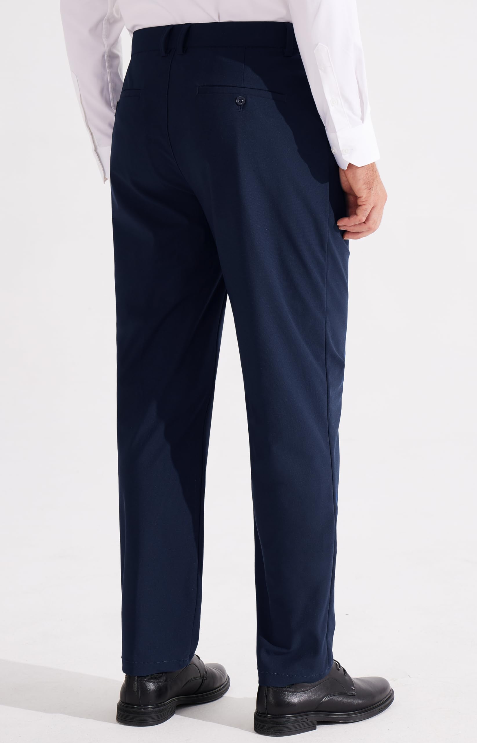 Libin Men's Classic Fit Pleated Front Dress Pants - Stretch Work & Golf Pants for Business Casual (29