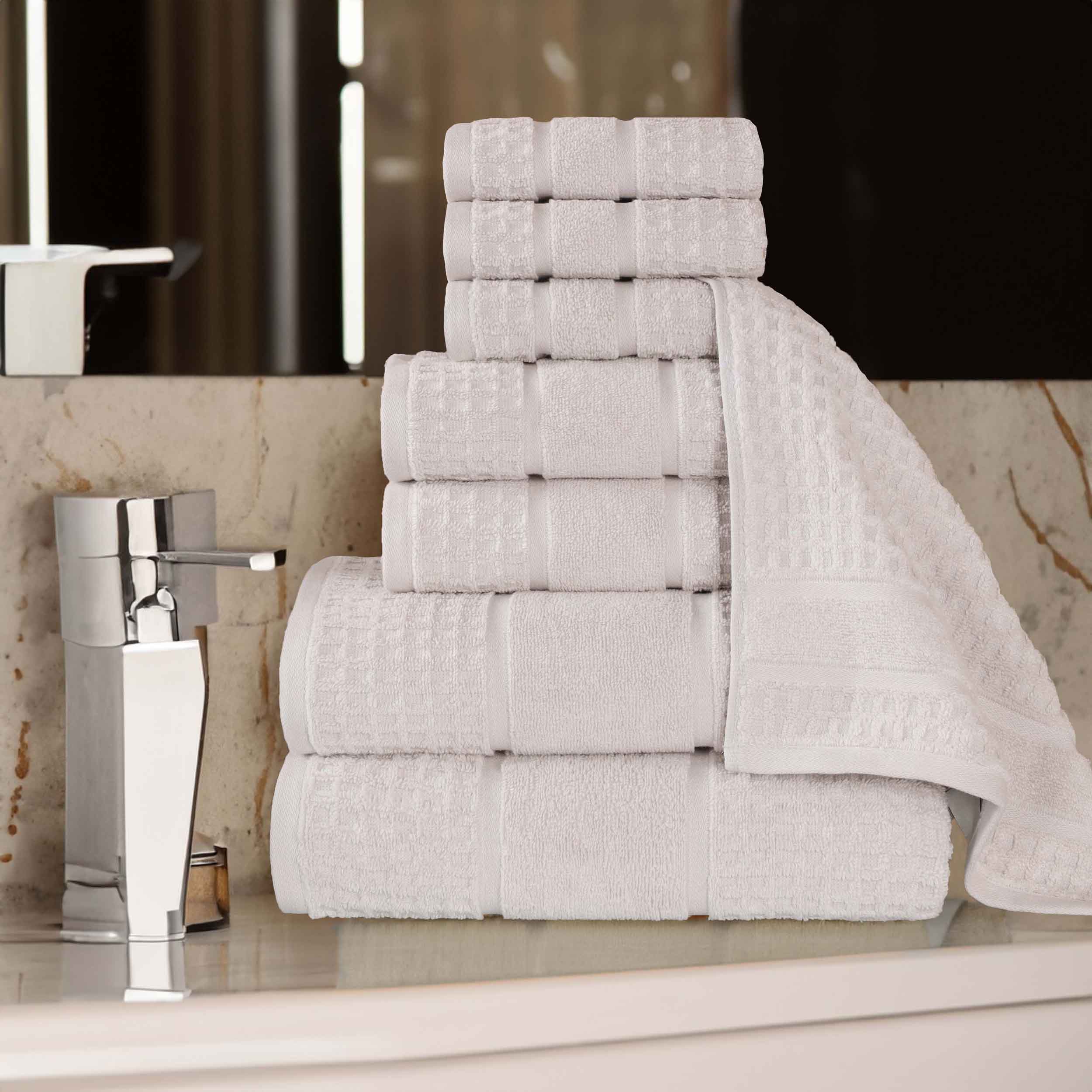 Premium 8-Piece Zero Twist Cotton Waffle Towel Set - Ultra Soft & Highly Absorbent Honeycomb Weave Bath Towels for Spa, Gym & Luxury Home Use