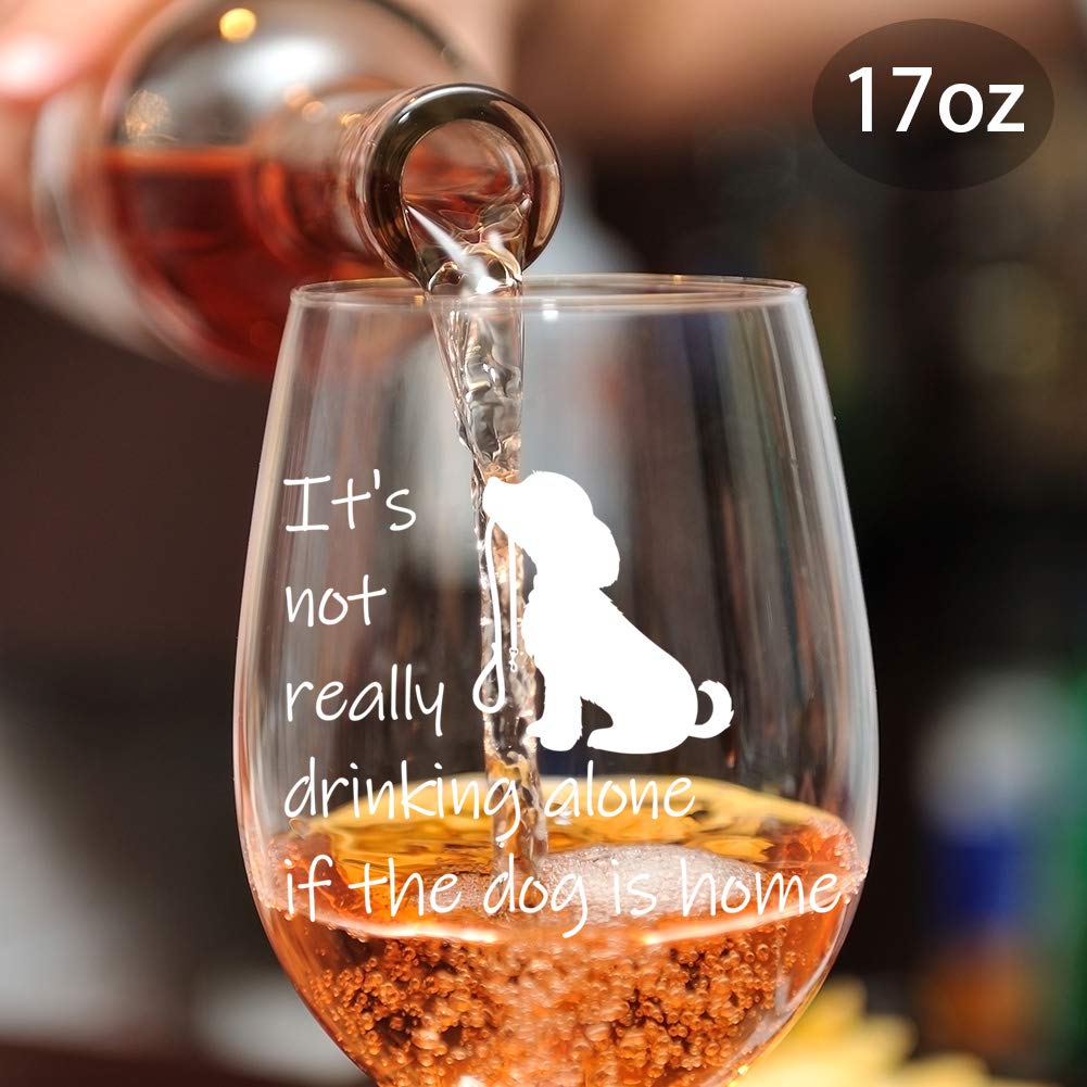Funny Dog Wine Glasses 17oz Stemless - Perfect Gift for Dog Lovers, Dog Moms & Dads, Vet Techs - Birthday, Christmas, Housewarming - 