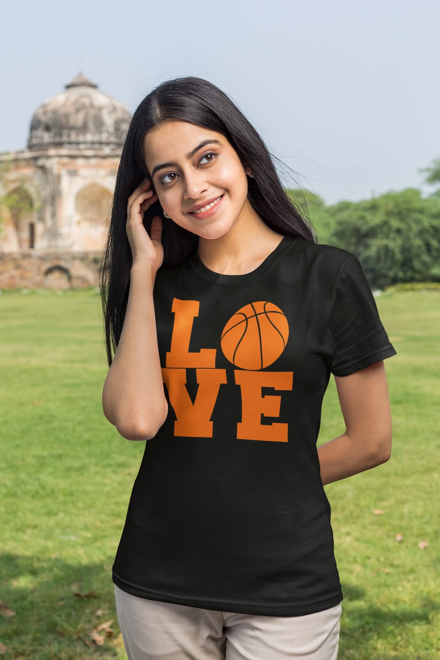 Basketball Love Black Juniors Soft T-Shirt - Comfortable Cotton Tee for Young Basketball Fans - Perfect for Games, Practice & Casual Wear