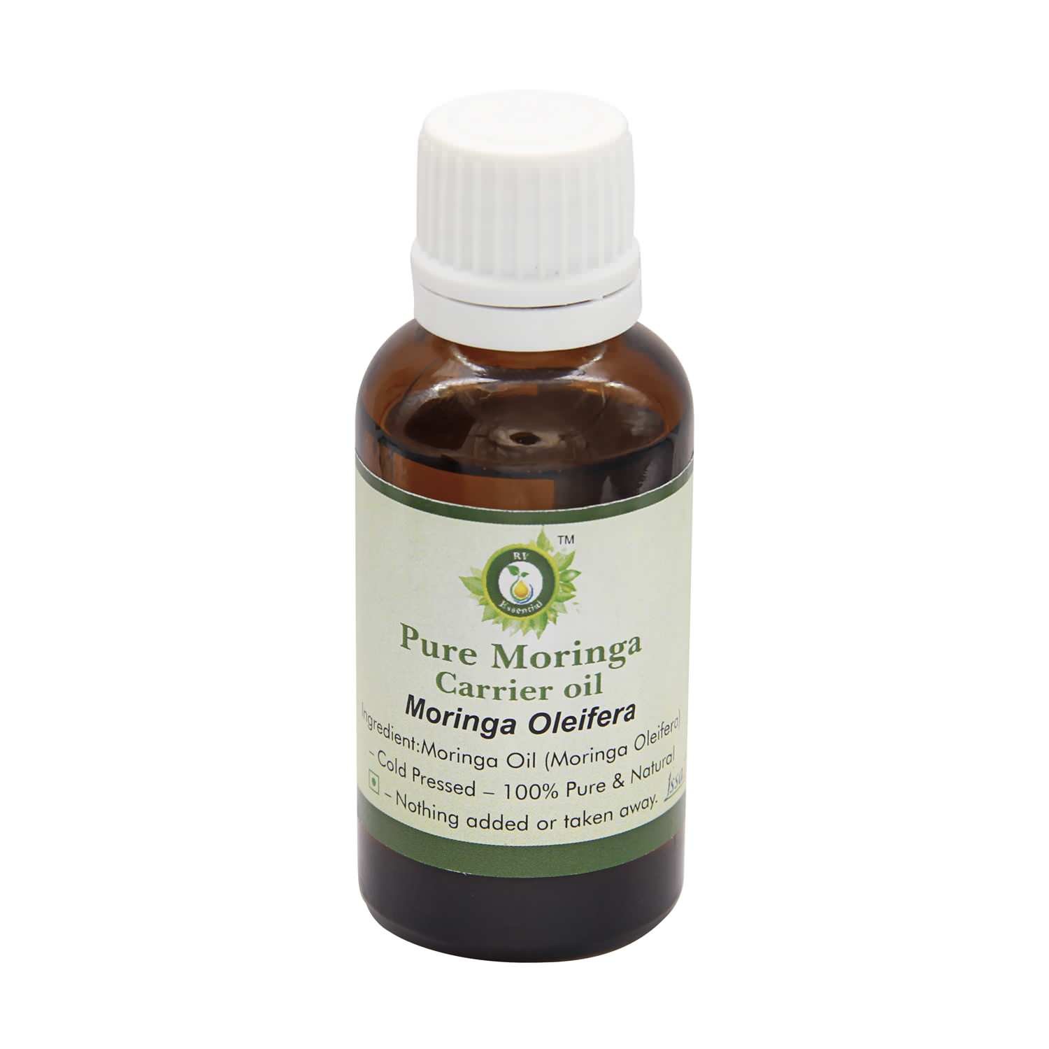 **Pure Cold Pressed Moringa Oil 10ml (0.338oz) - 100% Natural Moringa Oleifera Oil for Hair, Face, Skin & Body Care - Hydrating & Nourishing Hair Oil by R V Essential - Perfect for Daily Moisturizing & Massage**