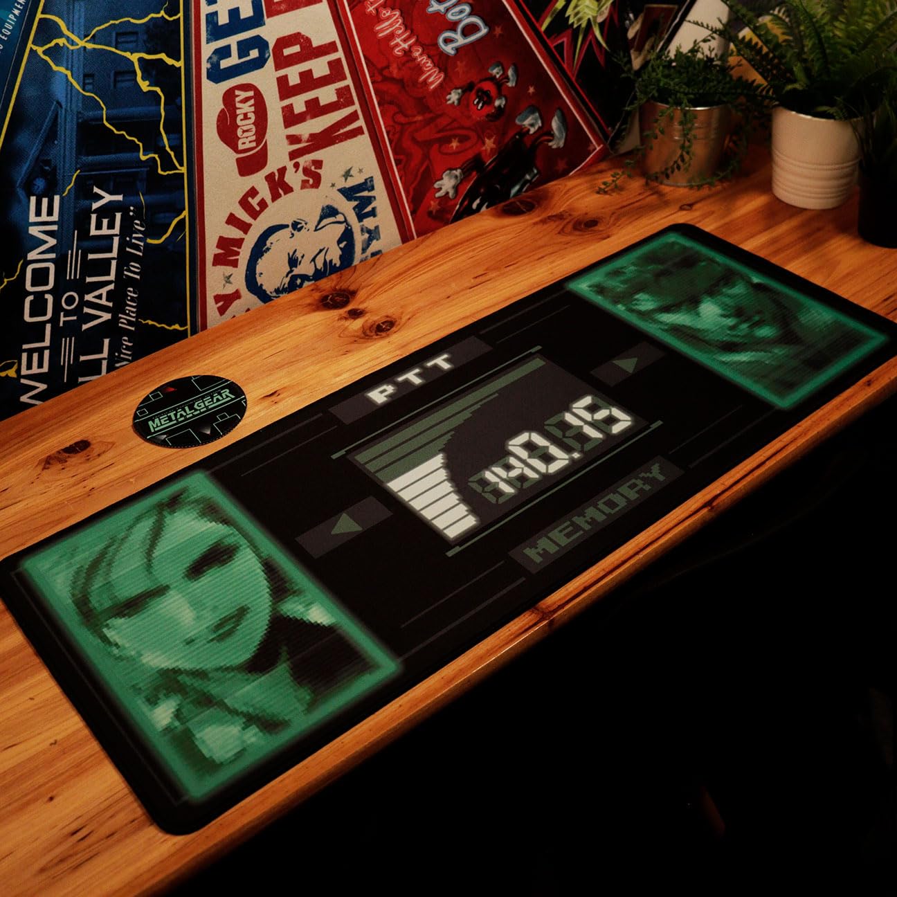 Metal Gear Solid XL Gaming Desk Pad & Coaster Set - Premium Mouse Pad & Drink Holders for PC Gamers & Office Workstations