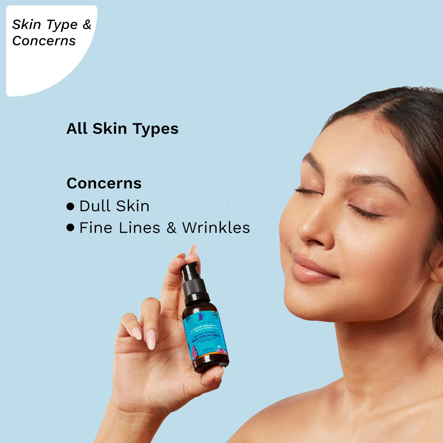 Pilgrim Korean 20% Vitamin C Face Serum with Hyaluronic Acid & Kakadu Plum - Brightening Serum for Glowing, Dry, Oily & Combination Skin | Vegan, Cruelty-Free Skincare for Men & Women | 30ml | Perfect for Daily Anti-Aging Routine & Dark Spot Correction