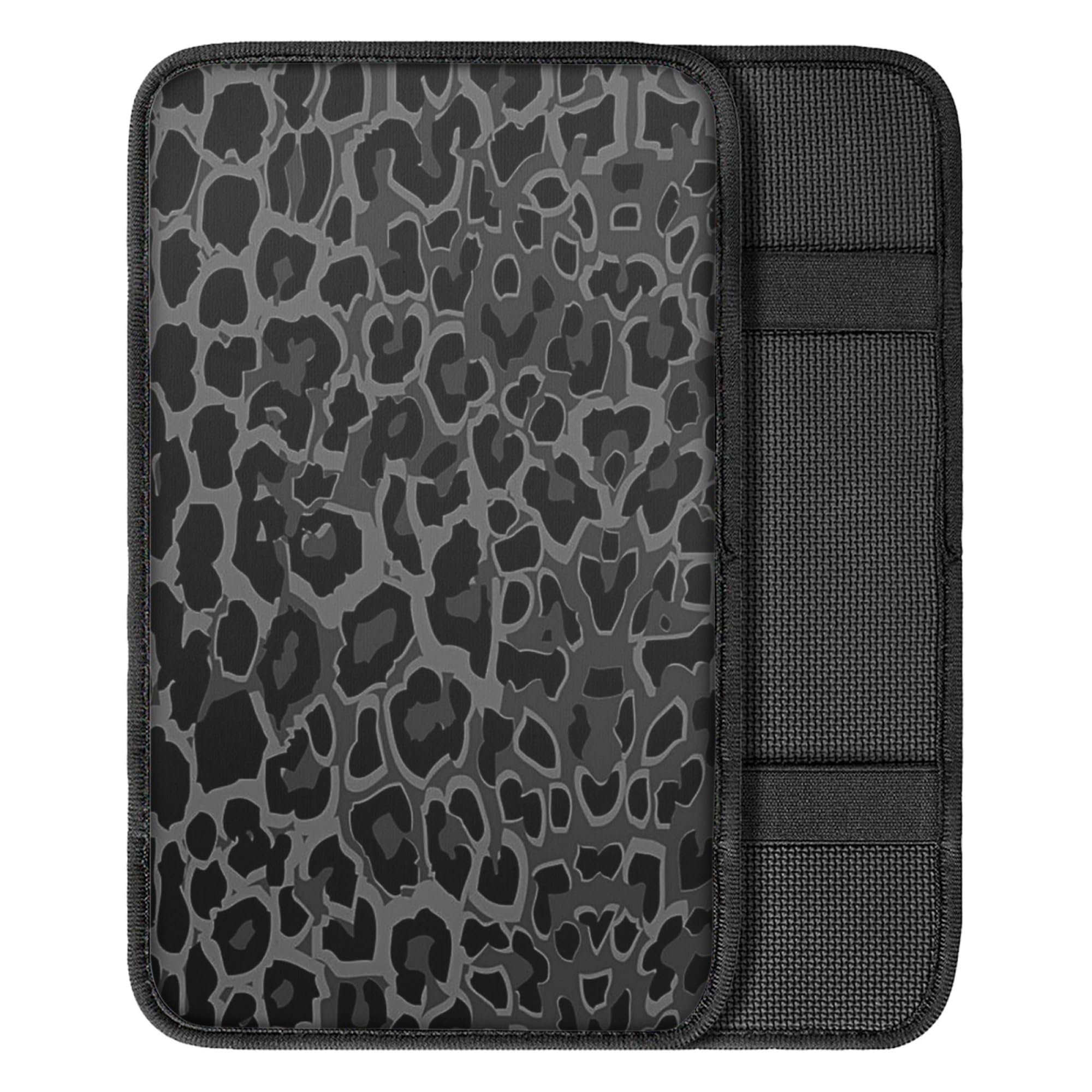 UNICEU Universal Car Center Console Armrest Pad Cover - Soft Cushion Mat for SUV, Truck & Vehicle Accessories (Black, Gray, Leopard) | Comfort Upgrade for Long Drives & Commuting