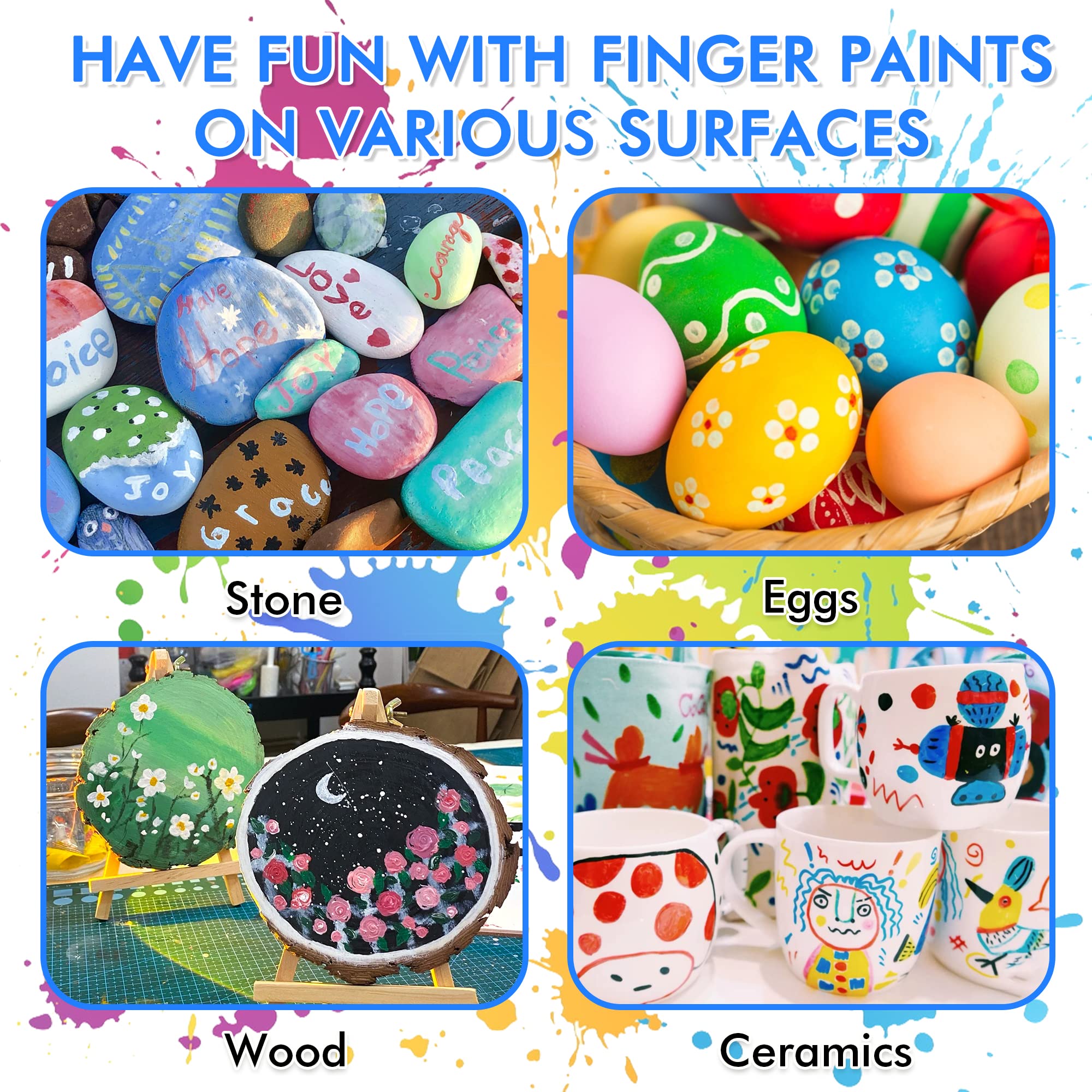 Shuttle Art 30 Colors Washable Tempera Paint Set - Non-Toxic Finger Paints for Kids (2oz/60ml Bottles) with Glitter, Metallic & Neon Colors - Perfect for Art Projects, Classroom Crafts & DIY Activities