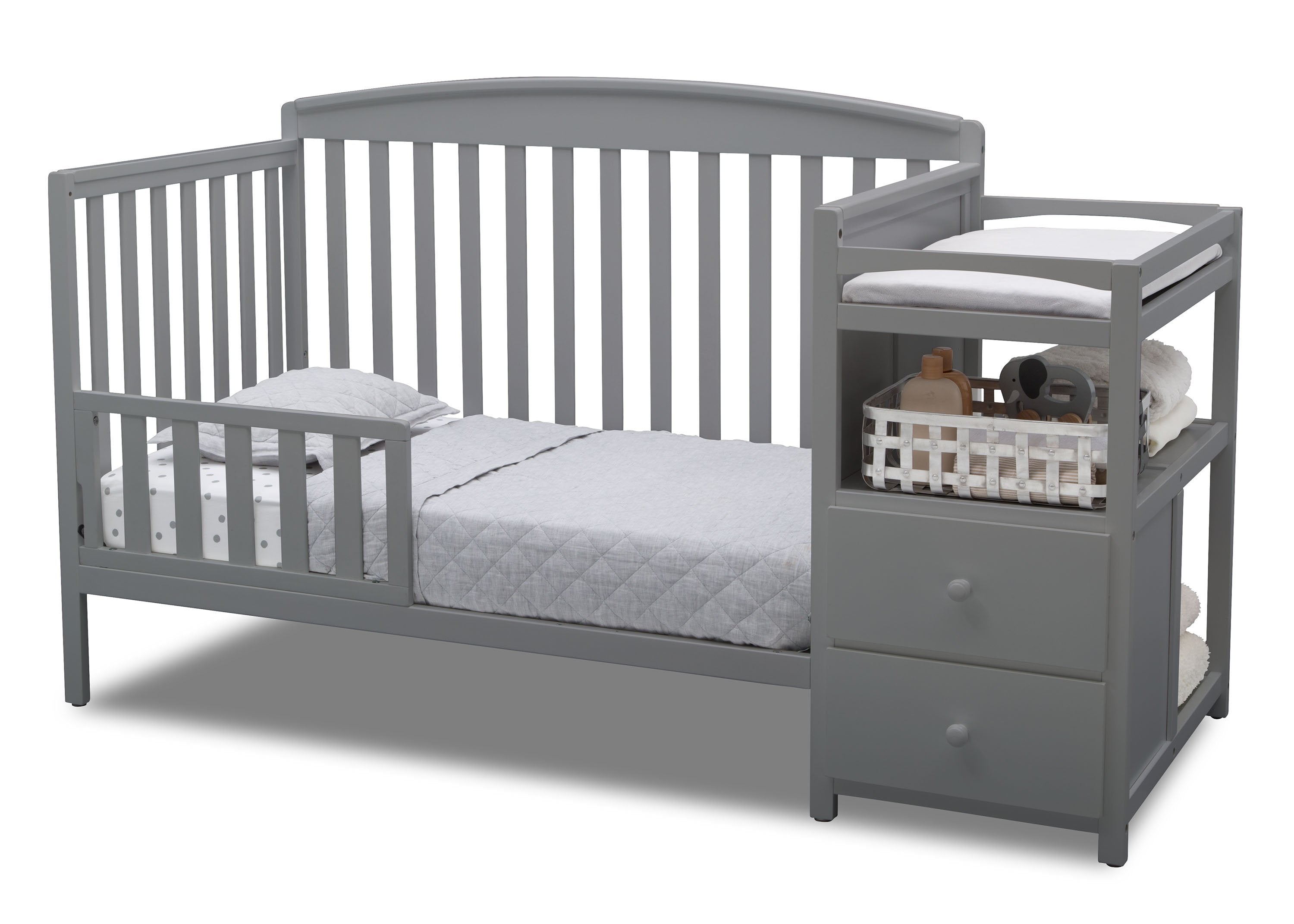 Royal Convertible Crib and Changer - 3-in-1 Baby Nursery Furniture Set with Toddler Bed & Dresser | Safe, Durable & Space-Saving for Newborns to Kids | Perfect for Nursery Rooms, Daycare Centers & Small Spaces