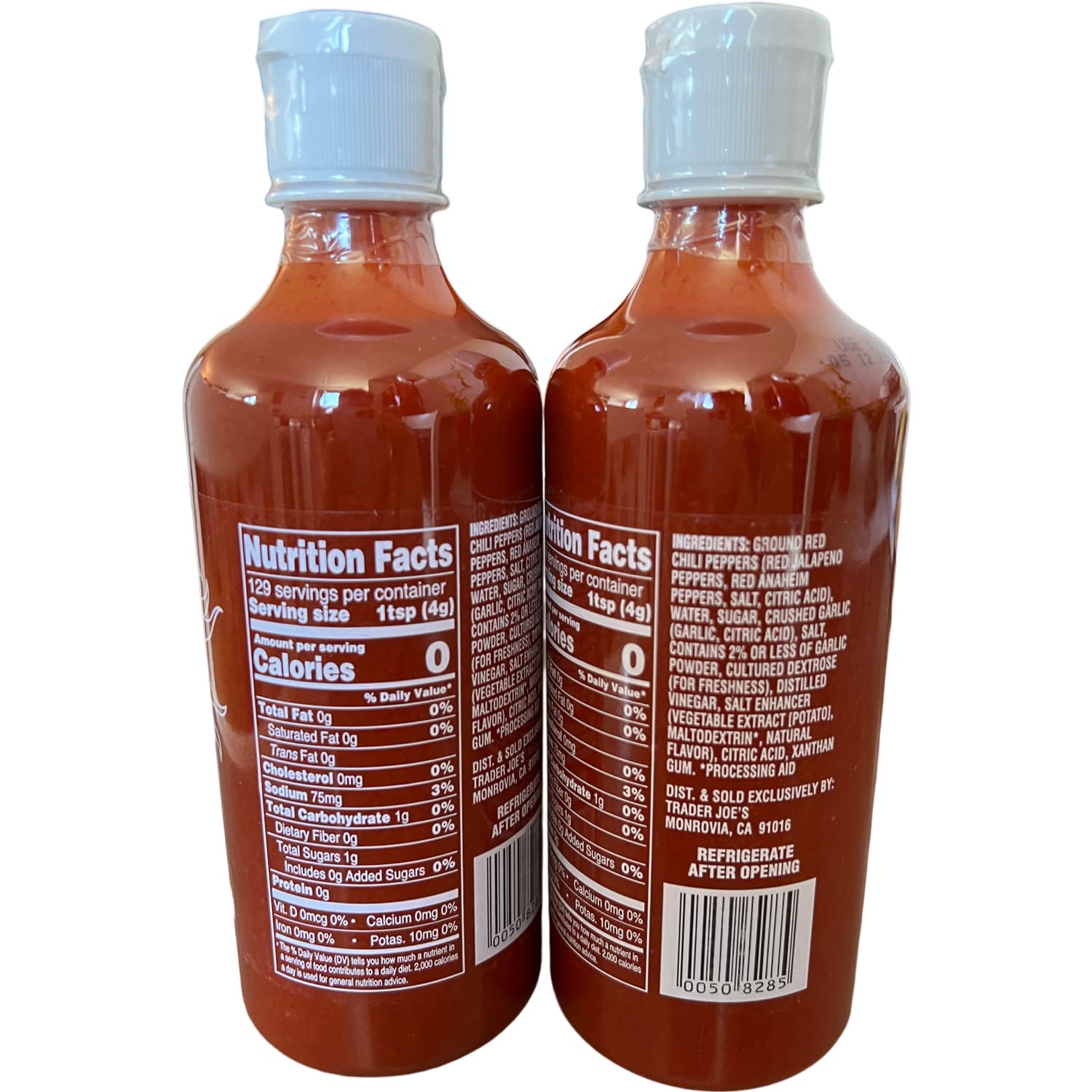 Trader Joe's Sriracha Hot Sauce - Spicy Chili Garlic Sauce (Pack of 2) - Perfect for Tacos, Burgers, Wings & Asian Cuisine