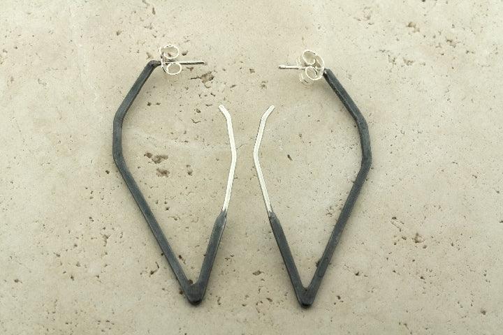 Stylish Diamond Hoop Earrings with Oxidized Finish - Perfect for Parties, Weddings & Everyday Elegance