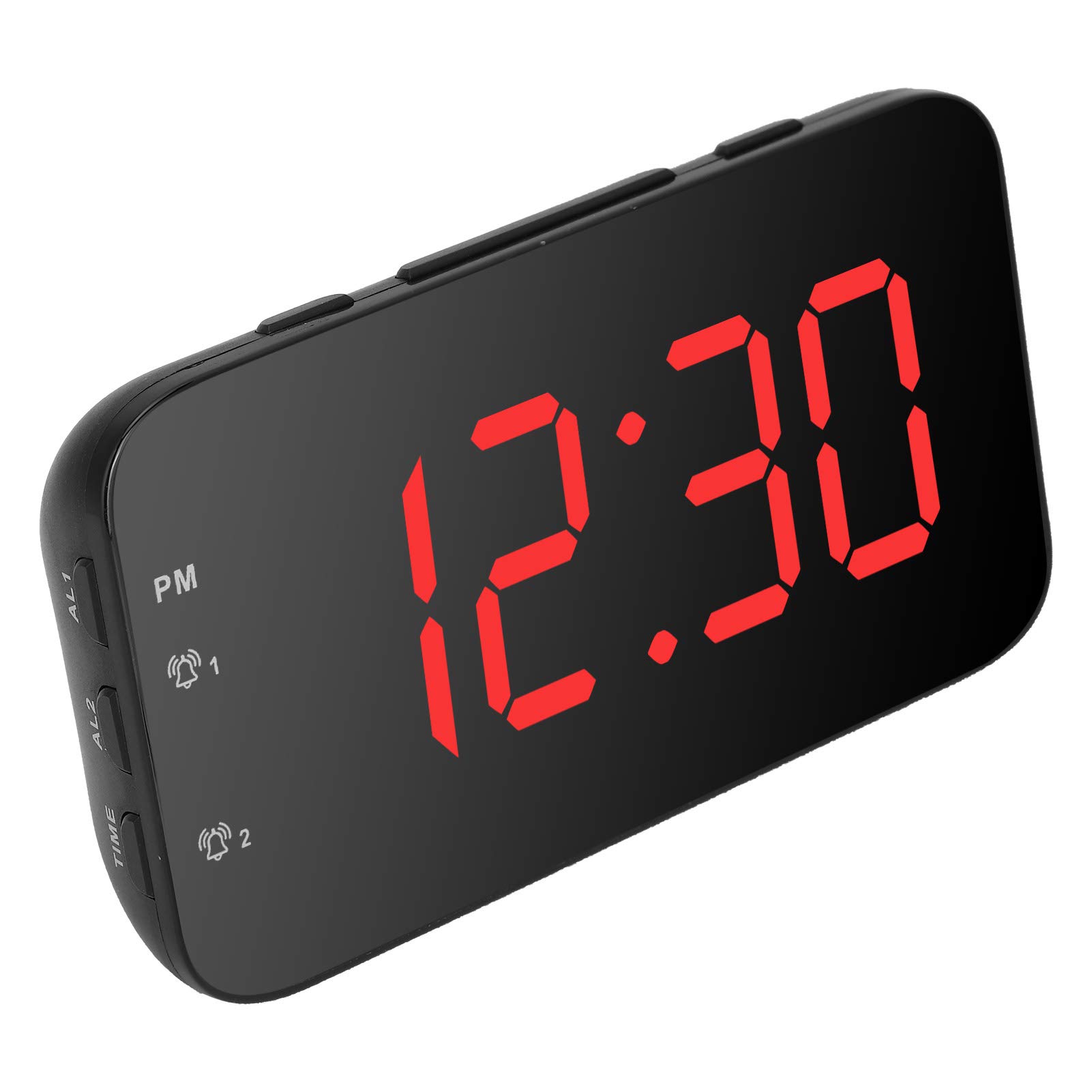 Yangsense LED Digital Alarm Clock - Stylish Travel & Bedside Clock with Dual Alarm, Snooze, Brightness Control | Perfect for Home, Office, Travel (Red) | Wake Up Easily for Work, School & Trips