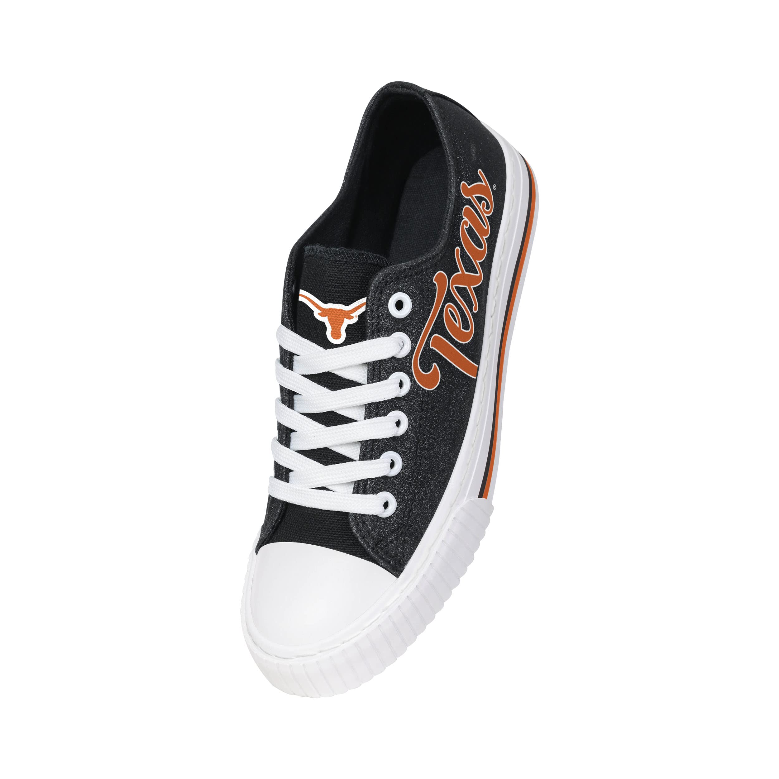 FOCO Women's NCAA College Team Logo Low Top Canvas Sneakers - Comfortable Casual Shoes for School, Sports & Everyday Wear