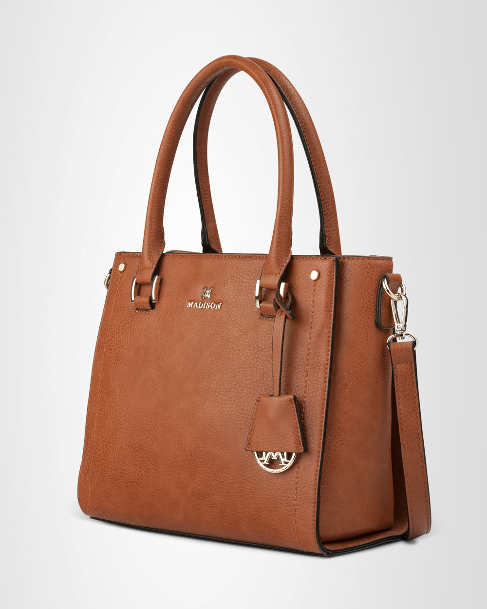 Angie Medium 3 Compartment Crossbody Satchel Bag with Detachable Leopard Print Strap - Perfect for Work, Travel & Everyday Use