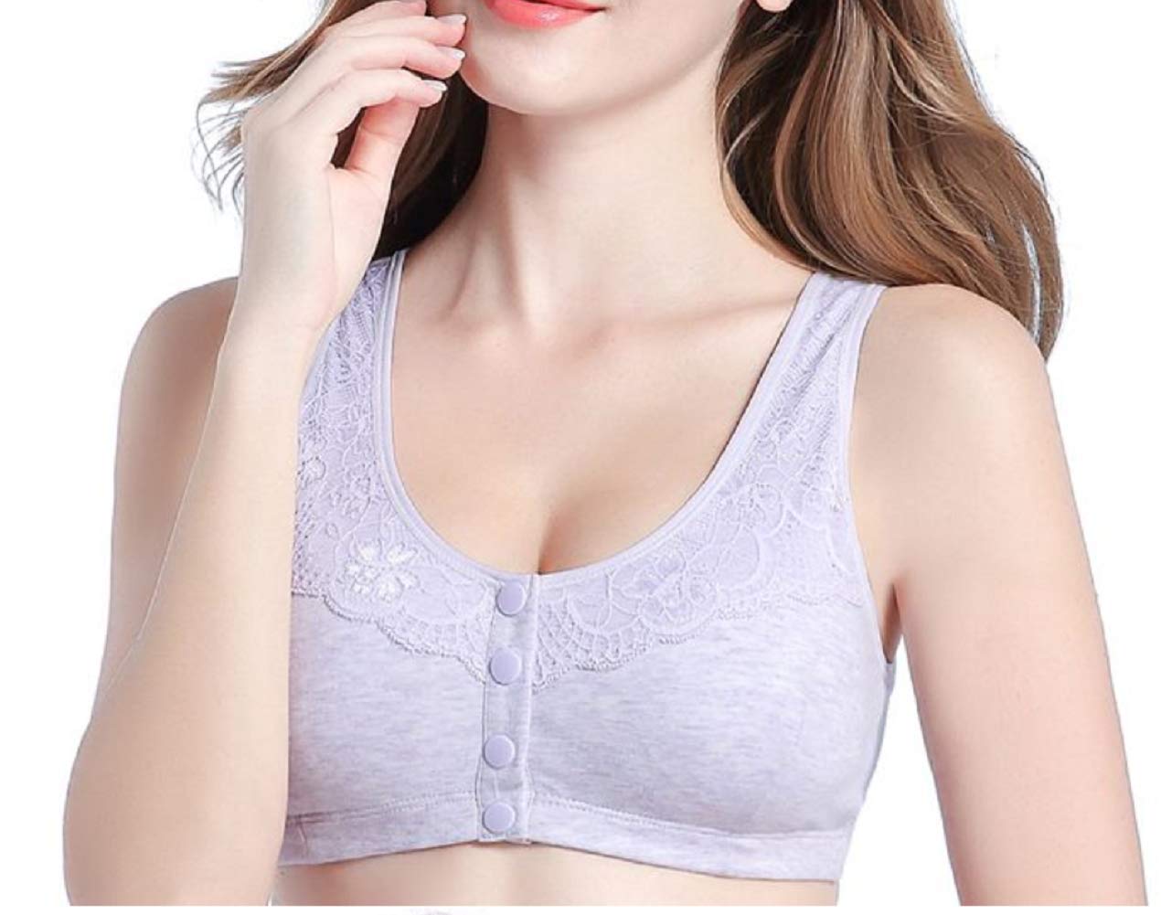 Plus Size U Back Seamless Cotton Bras for Middle-Aged Women - No Underwire Front Closure Bralette & Nursing Bra - Comfortable for Daily Wear, Maternity & Postpartum Use