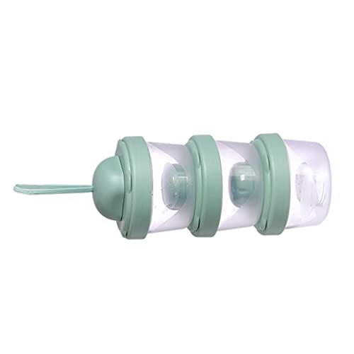 EXCEART 3-Compartment Baby Formula Dispenser - Moisture-Proof & Spill-Proof Powder Container for Infant Milk, Rice Cereal & Food Storage (Green) - Perfect for Travel, Daycare & On-the-Go Feeding