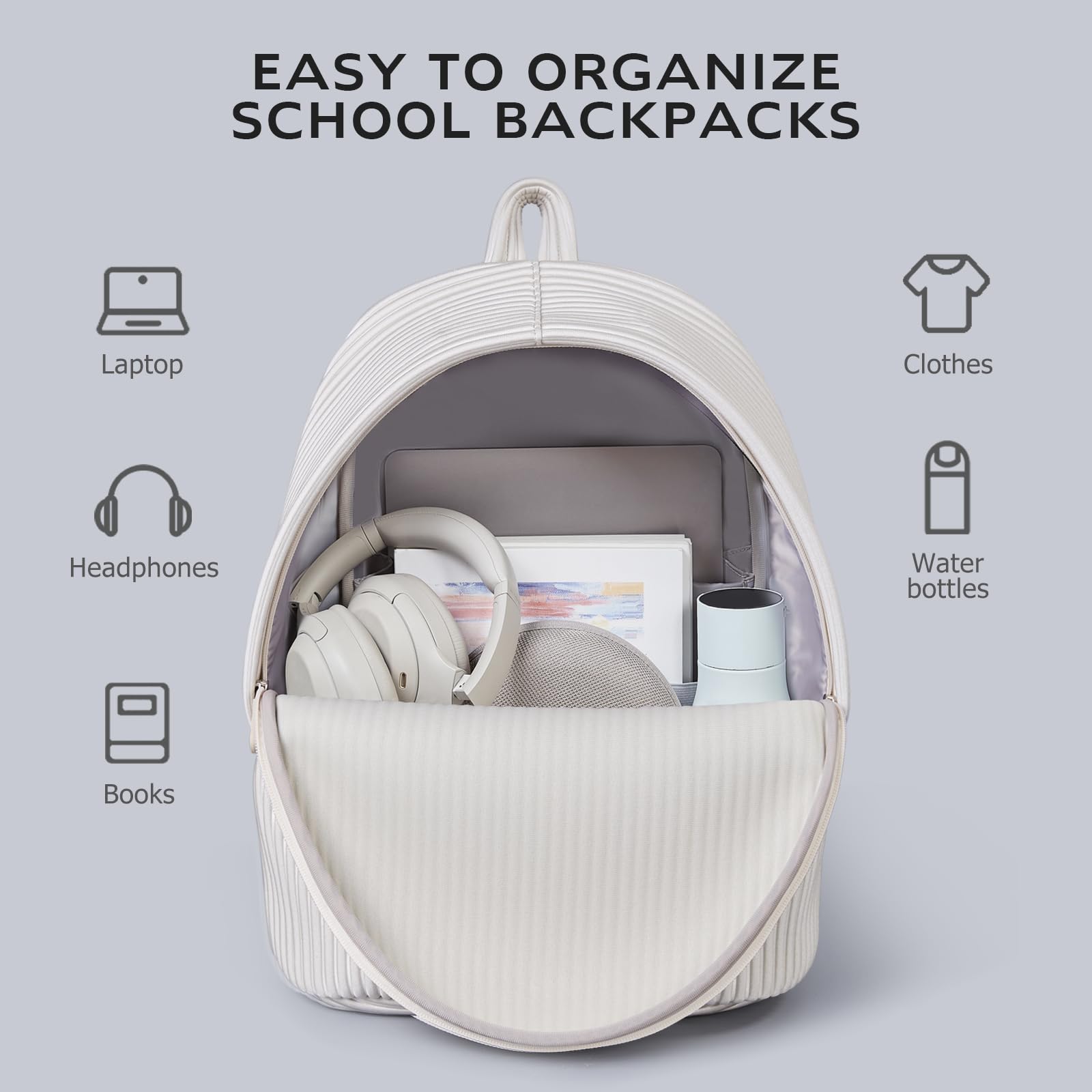 NO HOO Lightweight Laptop Backpack for Women & Men - Water-Resistant School, Travel & Work Backpack with USB Charging Port - Perfect for College, Office Commute & Business Trips