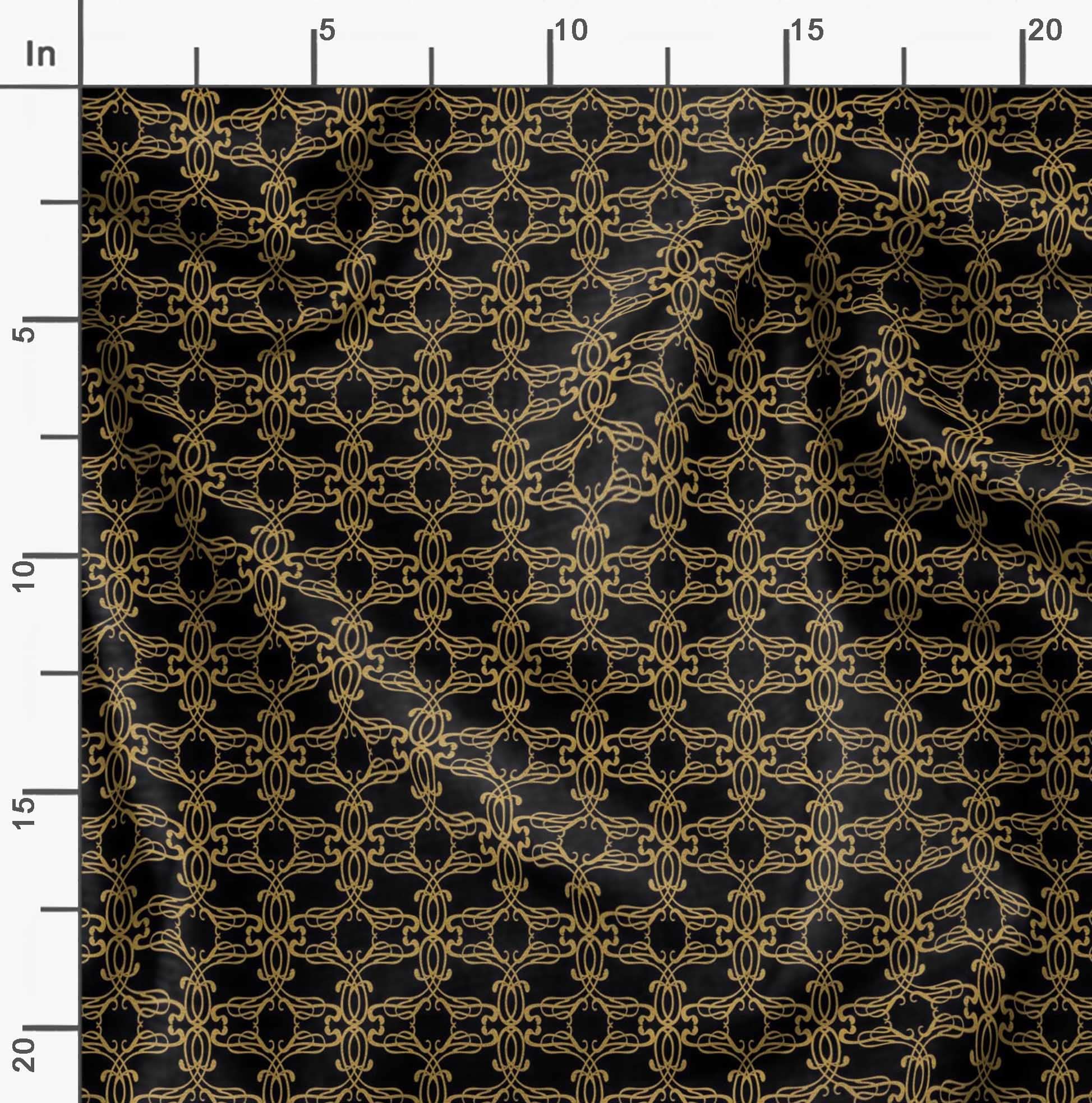 Soimoi Moss Georgette Brown Fabric by The Yard - 42 Inch Wide Filigree Damask Print Material - Elegant Printed Fabric for Dresses, Curtains & Home Decor Projects