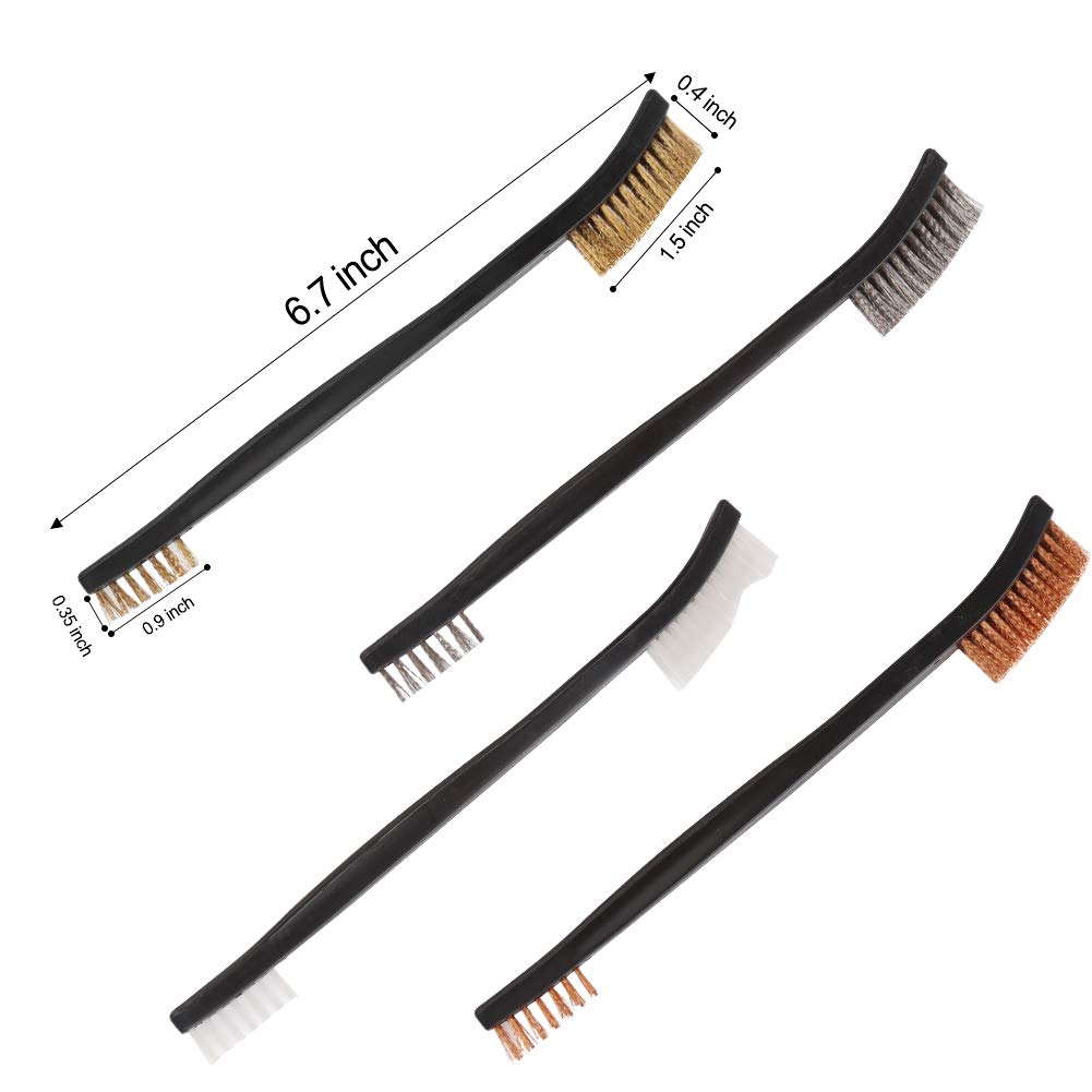 **Accmor Universal Gun Cleaning Kit - 4 Double-Ended Brass, Steel & Nylon Bristle Brushes & 4 Polymer Picks for Rifle, Pistol & Firearm Maintenance - Perfect for Hunting, Shooting Range & Home Gun Care**