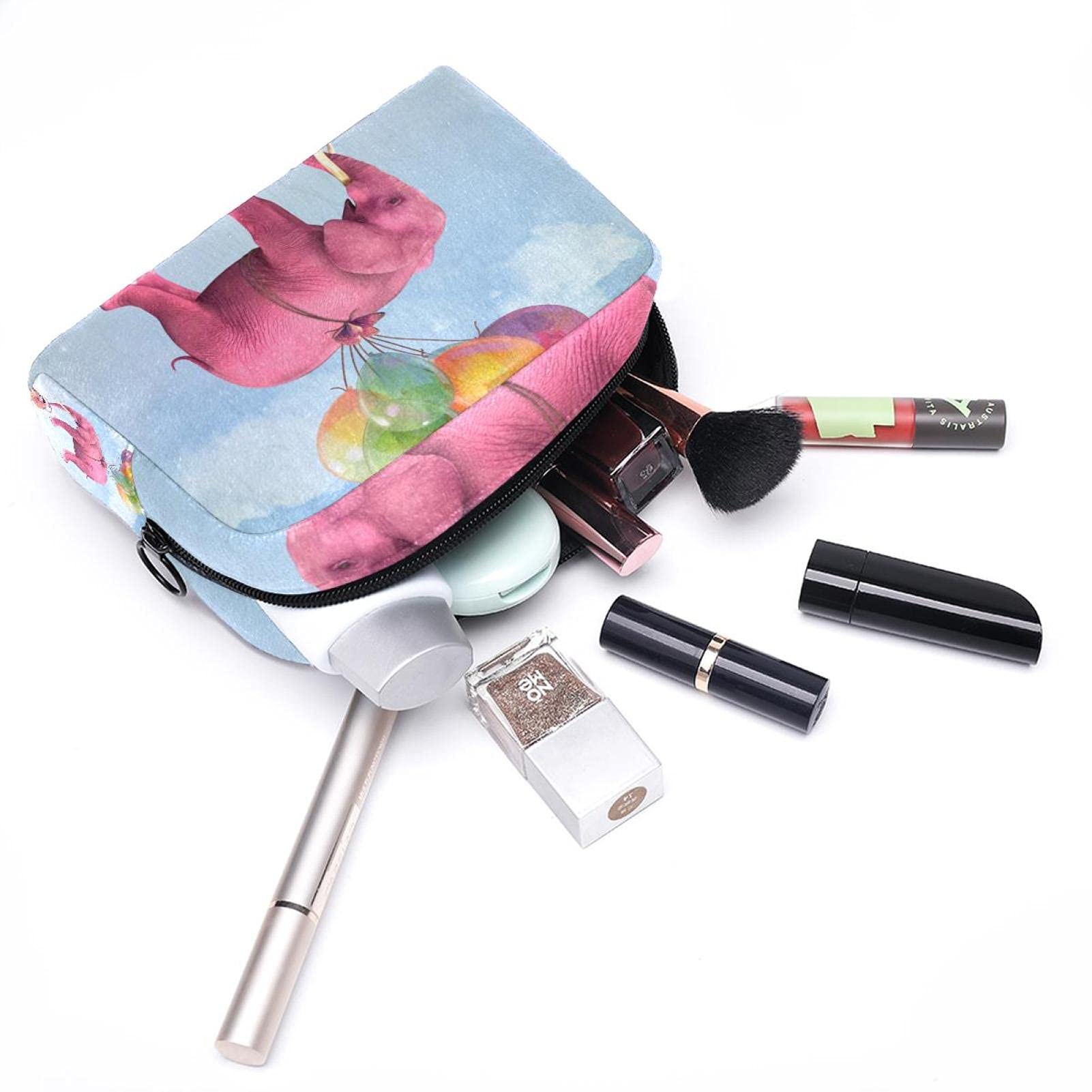 Pink Elephant Cosmetic Bag - Large Travel Makeup Organizer for Women | Perfect for Travel & Daily Use