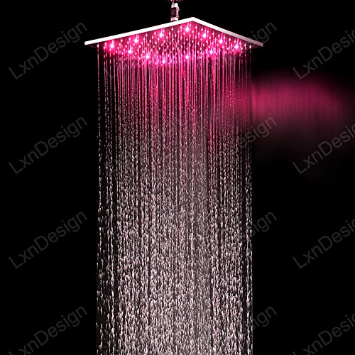 GOWE 3-Way Concealed Thermostatic Shower Mixer with 16-Inch LED Rainfall Shower Head & 2-Inch Body Jets - Bathroom Accessories Set for Spa-Like Relaxation at Home