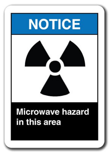ANSI OSHA Compliant Microwave Hazard Warning Sign - 7x10 Inch Durable Plastic Safety Sign for Workplace & Kitchen Areas