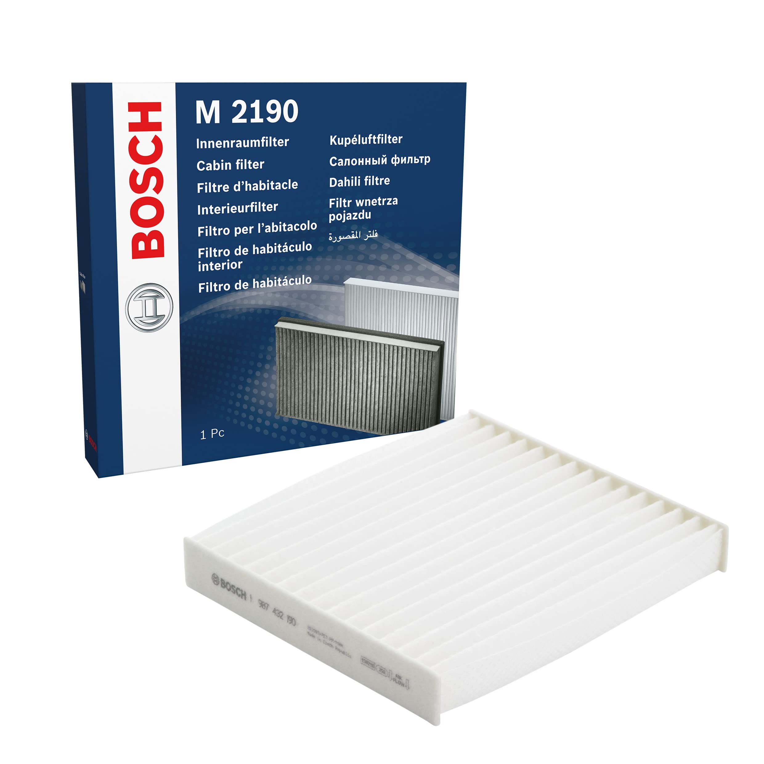 Bosch M2190 Standard Cabin Air Filter - Compatible with Multiple Car Models | Improve Air Quality & Reduce Allergens for a Cleaner Ride