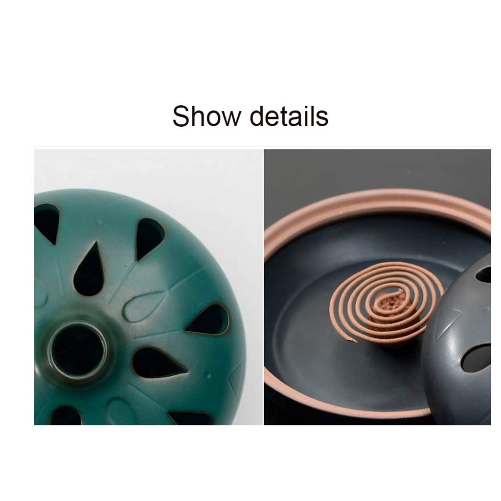 Ceramic Mosquito Incense Burner Holder - Large Creative Indoor Mosquito Coil Stand for Bedroom, Patio & Outdoor Use (Blue) - Perfect for Summer Nights, Camping & Backyard Gatherings