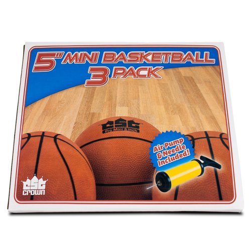 Mini Basketball Set with Pump - 5 Inch for Kids & Indoor Play - Crown Sporting Goods