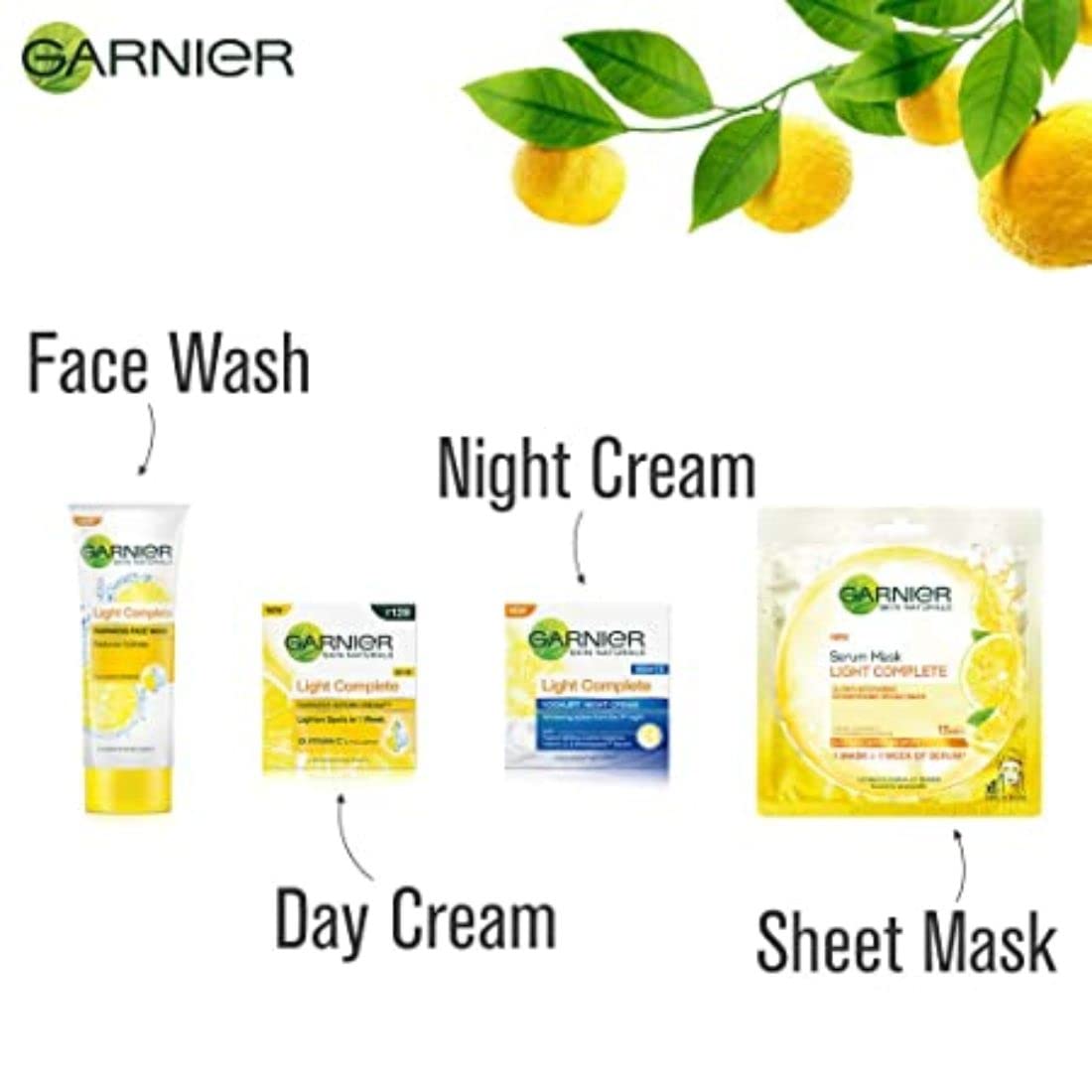 Garnier Skin Naturals Bright Complete Vitamin C Face Wash - 50g for Glowing Skin | Brightening & Hydrating Daily Cleanser for Dull & Dry Skin | Morning & Night Skincare Routine