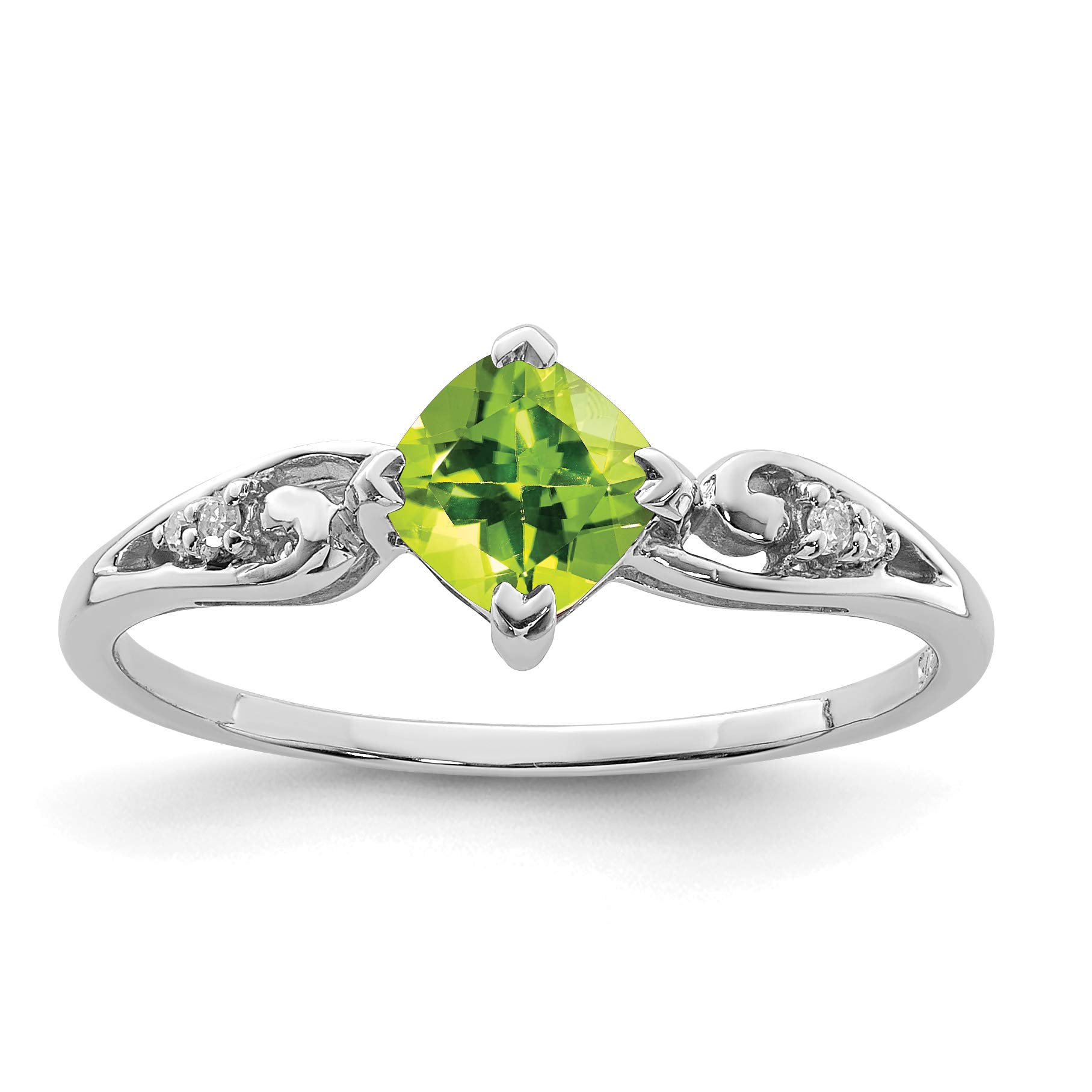 925 Sterling Silver Diamond & Peridot Engagement Ring for Women - 0.51ct Genuine Gemstone Wedding Ring | Perfect for Proposals, Anniversaries & Special Occasions