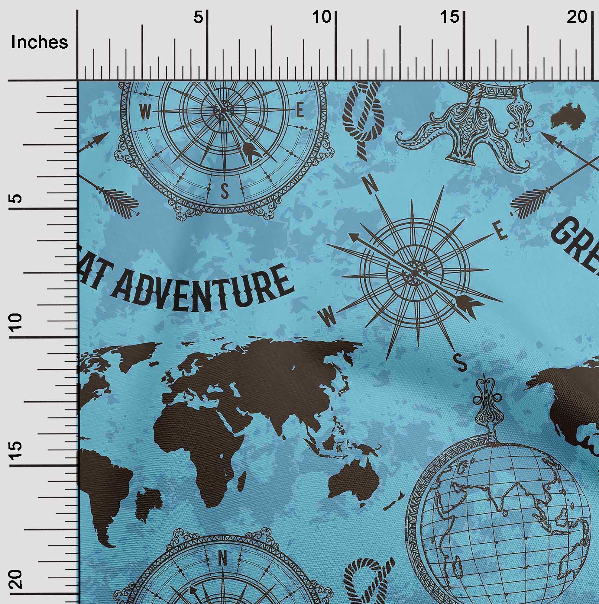 Premium Cotton Poplin Fabric - Light Blue Tea Kettle Print - 42 Inch Wide by The Yard - Perfect for Dressmaking, DIY Projects & Home Decor