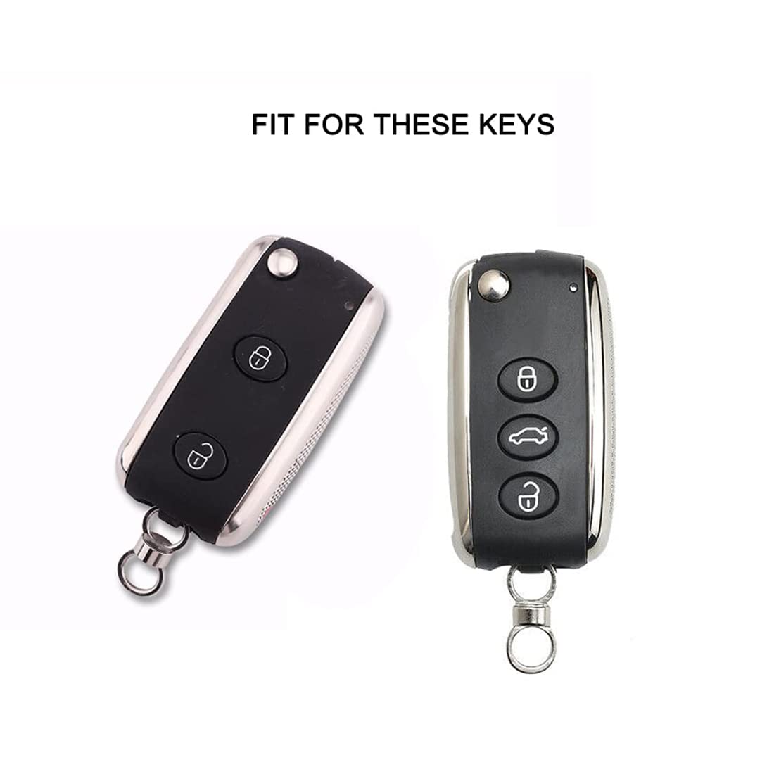 Premium Aluminum Key Fob Case Cover for Bentley Continental GT/GTC/Mulsanne - Durable Metal Key Holder with Key Ring Accessories (Brown) - Perfect for Luxury Car Key Protection & Style Enhancement