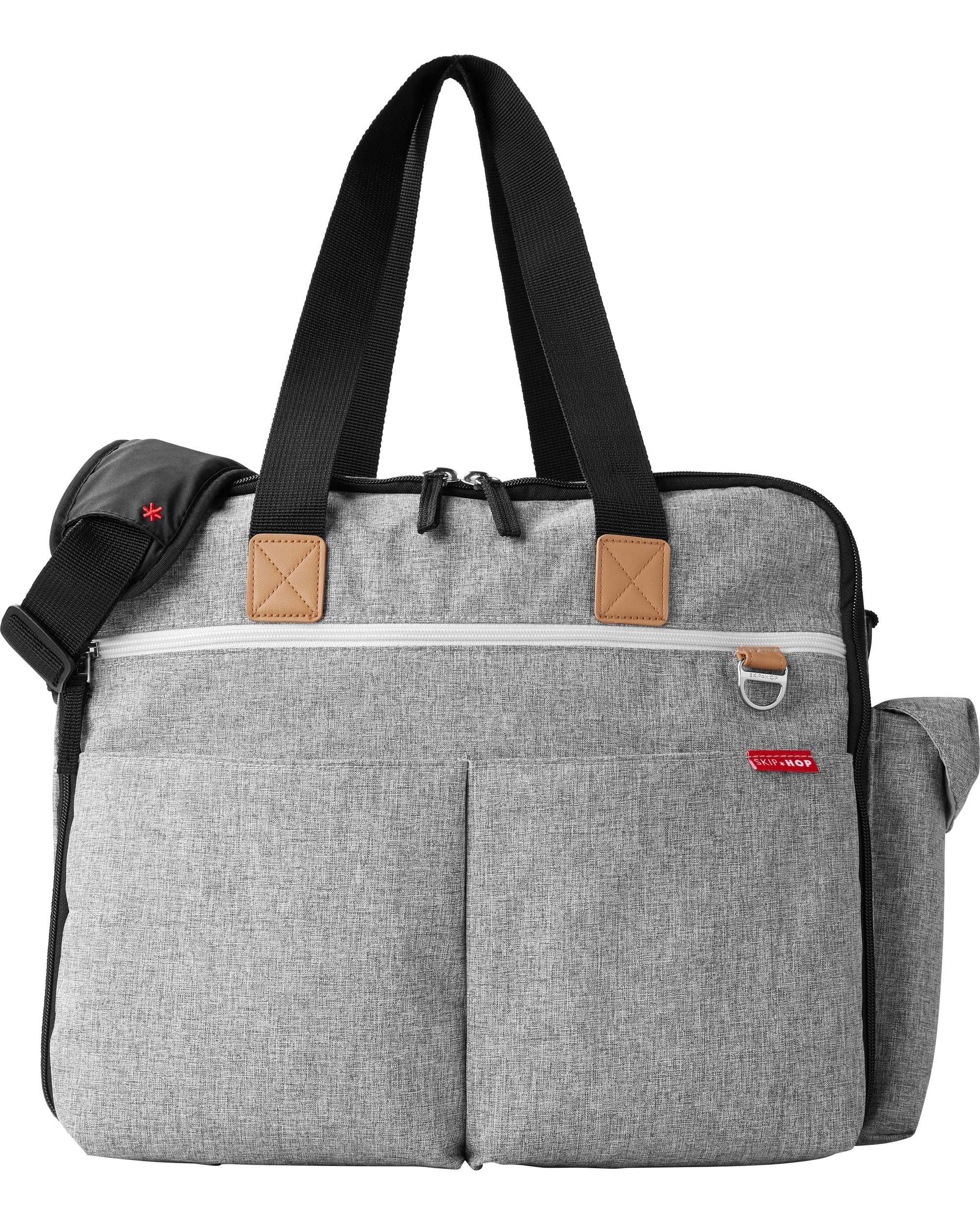 Skip Hop Diaper Bag Backpack - Extra Large Capacity Baby Bag with Changing Pad & Stroller Straps | Grey Melange Weekender for Travel, Outings & Daily Use with Toddlers