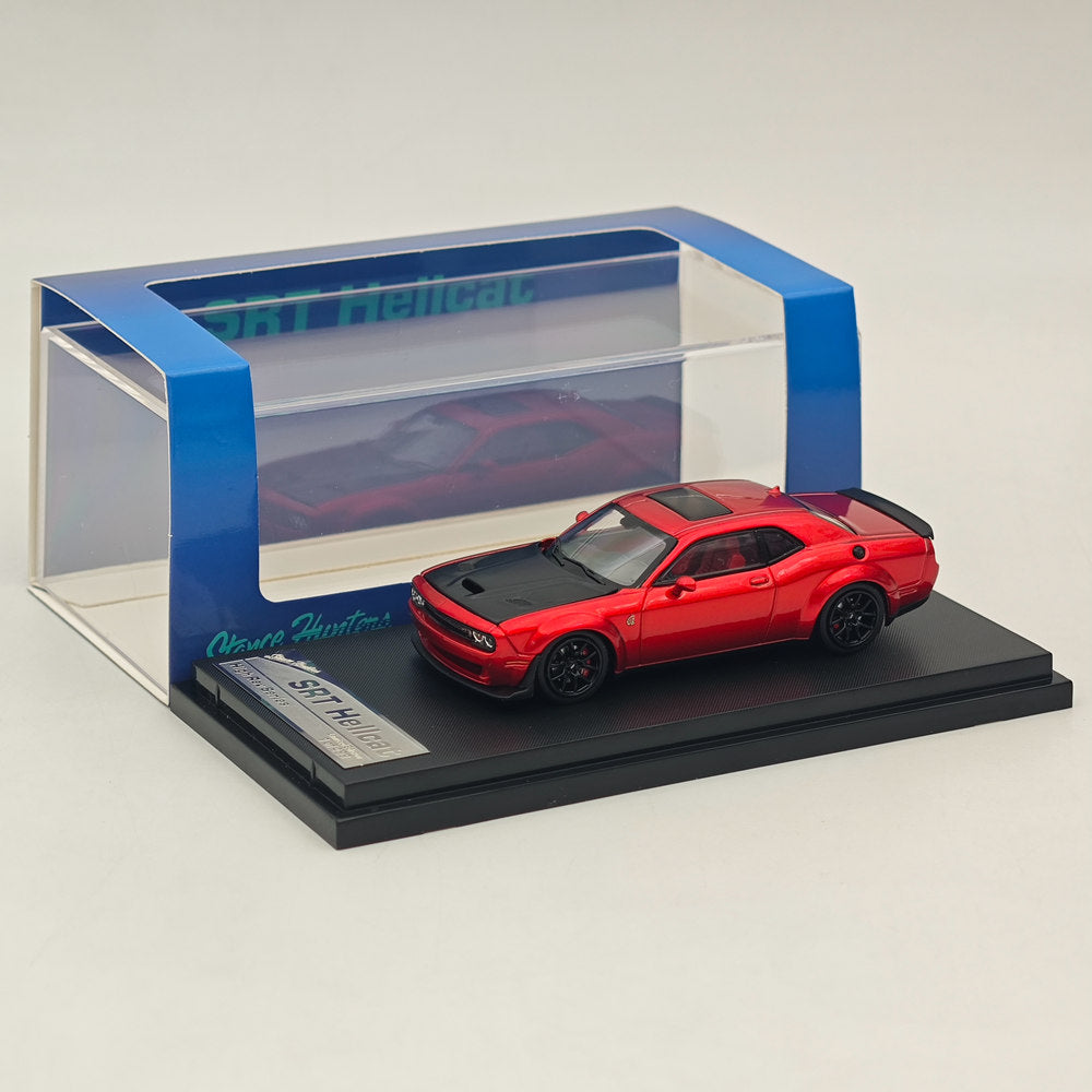 1:64 Scale SH Dodge SRT Hellcat Diecast Model Car with Opening Hood - Red - Collectible Muscle Car for Display, Gifts, and Racing Enthusiasts