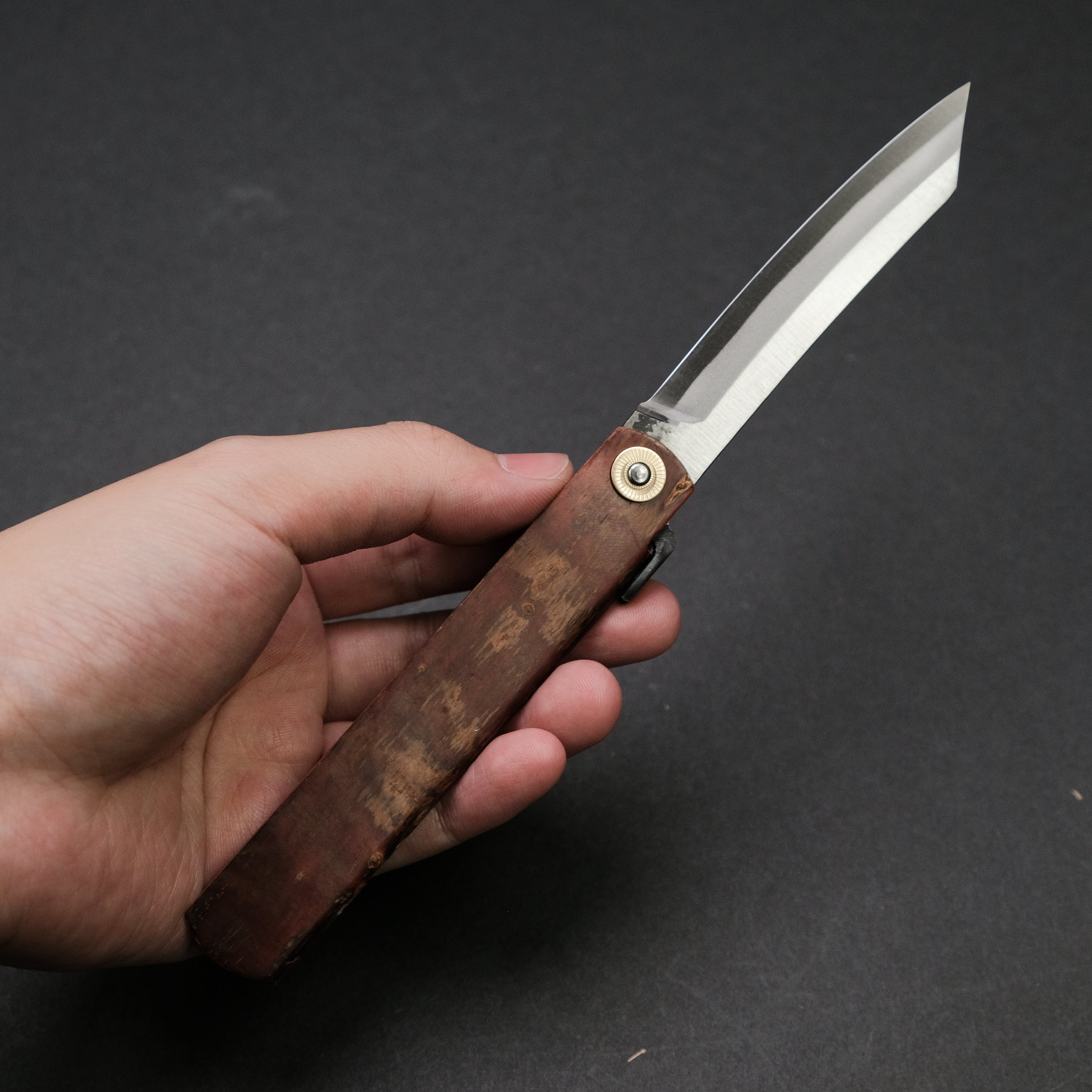 Higonokami Custom Folding Knife - Large Size #10 with Sakura Skin Handle | Japanese Traditional Pocket Knife for Outdoor, Camping & Everyday Carry (EDC)