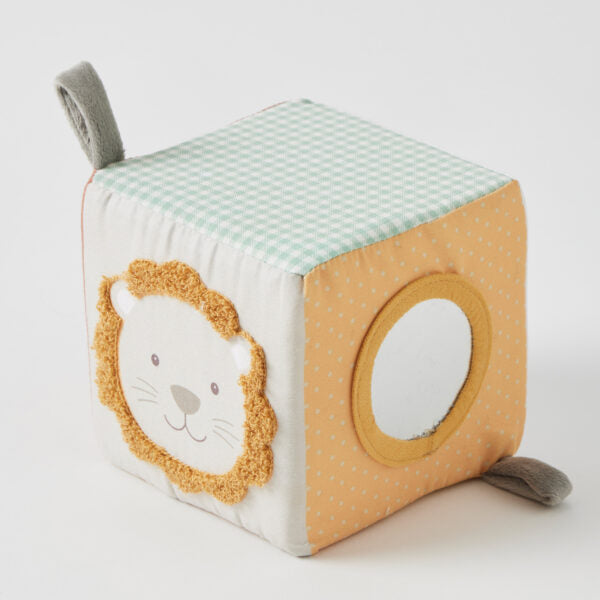 Safari Friends Plush Sensory Play Block - Soft Animal Toy for Babies & Toddlers - Perfect for Early Learning, Sensory Development & Playtime Fun