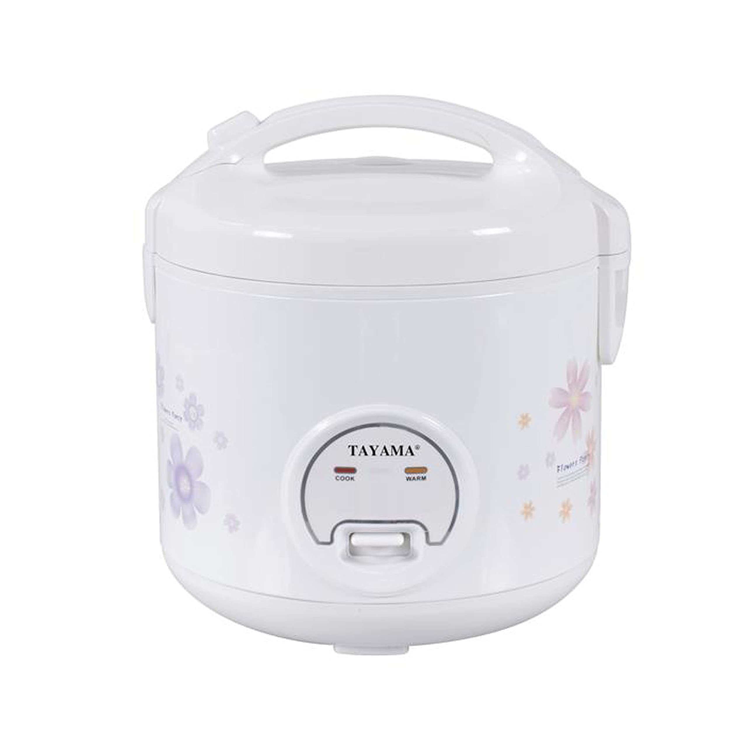 TAYAMA 8-Cup Automatic Rice Cooker & Food Steamer with Keep Warm Function - White (TRC-08RS) - Perfect for Family Meals, Meal Prep & Healthy Cooking