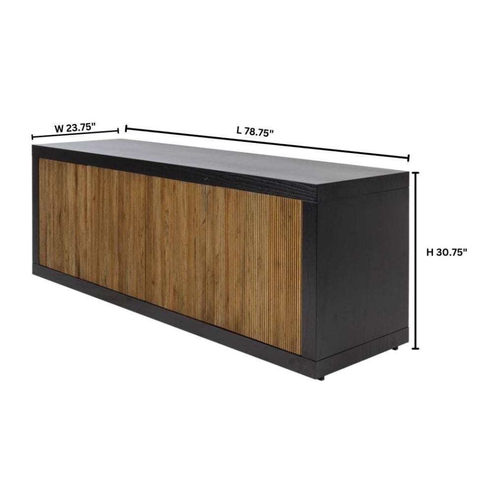 Cyan Design 11752 Belluno Credenza - Medium Brown & Black Wooden Sideboard | Perfect for Living Room Storage, Dining Room Buffet & Entryway Console Table