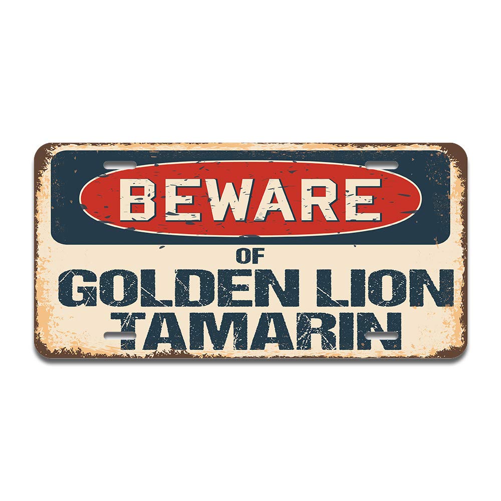 SignMission Beware of Golden Lion Tamarin Aluminum License Plate 12