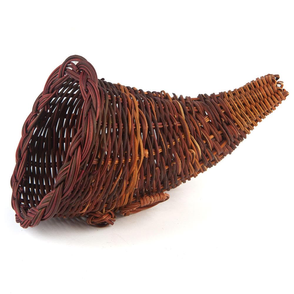 12-Pack Thanksgiving Cornucopia Horn of Plenty Baskets - Natural Wicker Harvest Centerpieces for Fall Table Decor, Autumn Party Supplies & Holiday Display | Bulk Wholesale by Factory Direct Craft