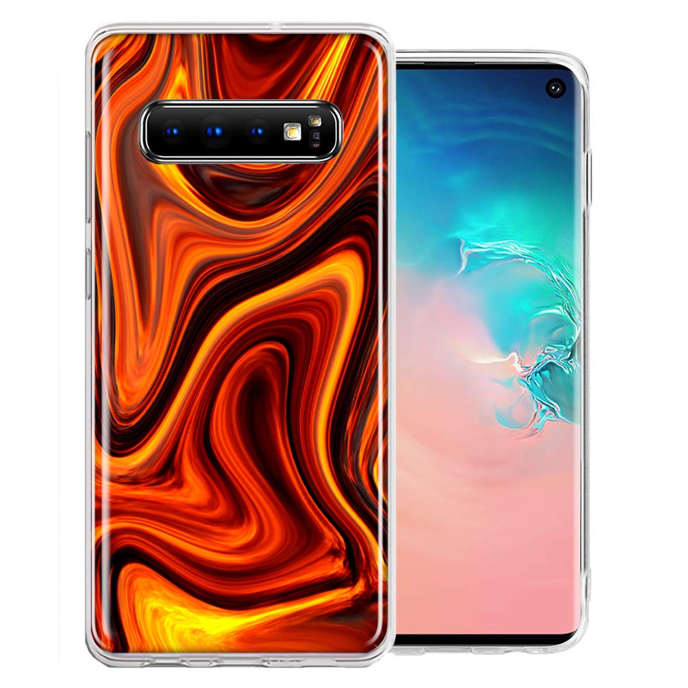 Samsung Galaxy S10 Plus Phone Case - Fire Abstract Design Dual Layer Protective Cover for Shock Absorption | Perfect for Daily Use, Travel & Outdoor Activities
