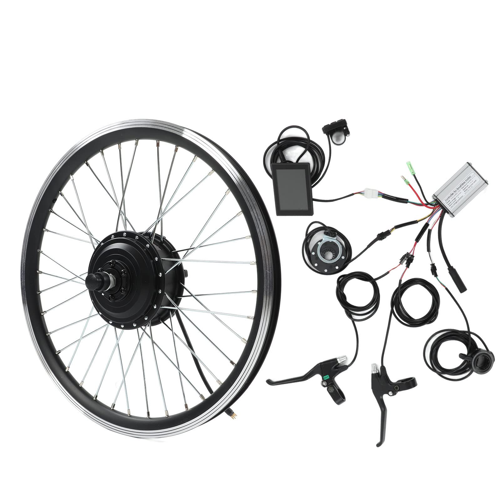 CHICIRIS 20 Inch Electric Bike Conversion Kit with 15A Hub Motor, LCD8S Display & Heat Dissipation - DIY E-Bike Scooter Accessories for Commuting & Urban Riding
