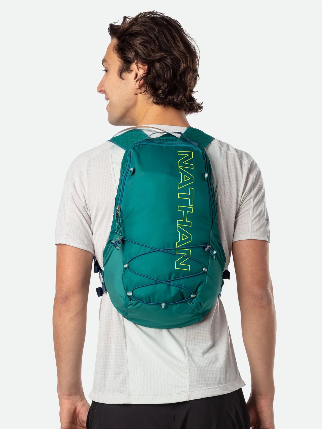 10L Hydration Backpack for Hiking, Running & Biking - Lightweight & Durable Crossover Water Bladder Pack (Storm Green/Lime) - Perfect for Outdoor Adventures, Sports & Travel