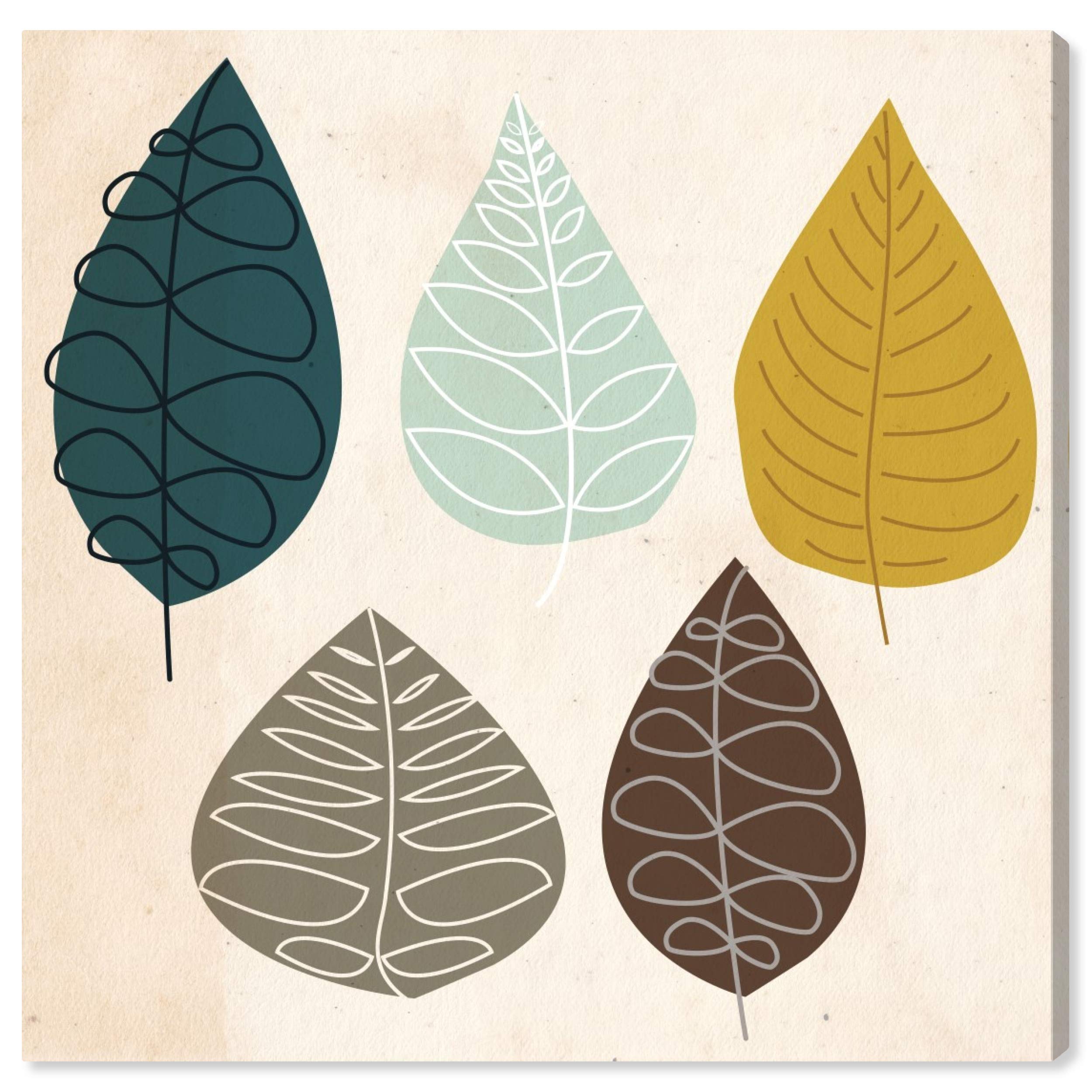 Oliver Gal Artist Co. 'World in a Leaf' Botanical Wall Art Canvas Print - 16x16 Inch Green & Brown Nature Inspired Home Decor - Perfect for Living Room, Bedroom or Office Wall Decoration