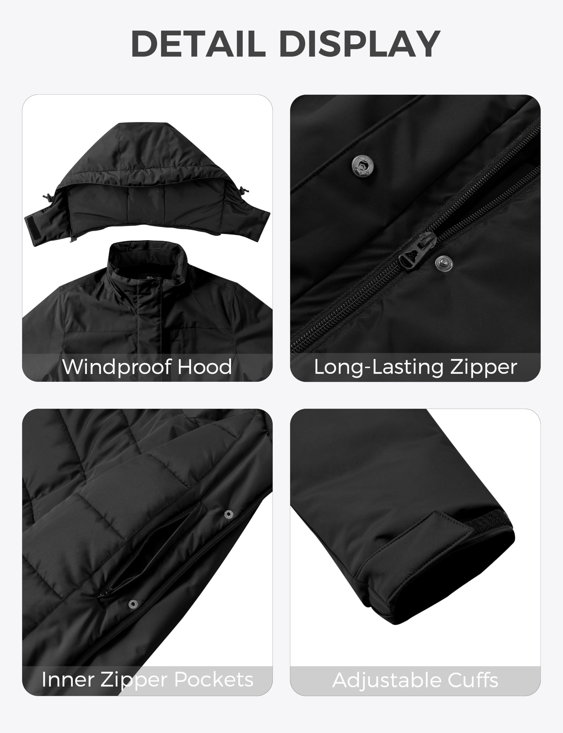Wantdo Women's Waterproof Ski Jacket - Insulated Winter Snow Coat with Hood, Fleece Lined Parka for Skiing, Snowboarding & Outdoor Activities