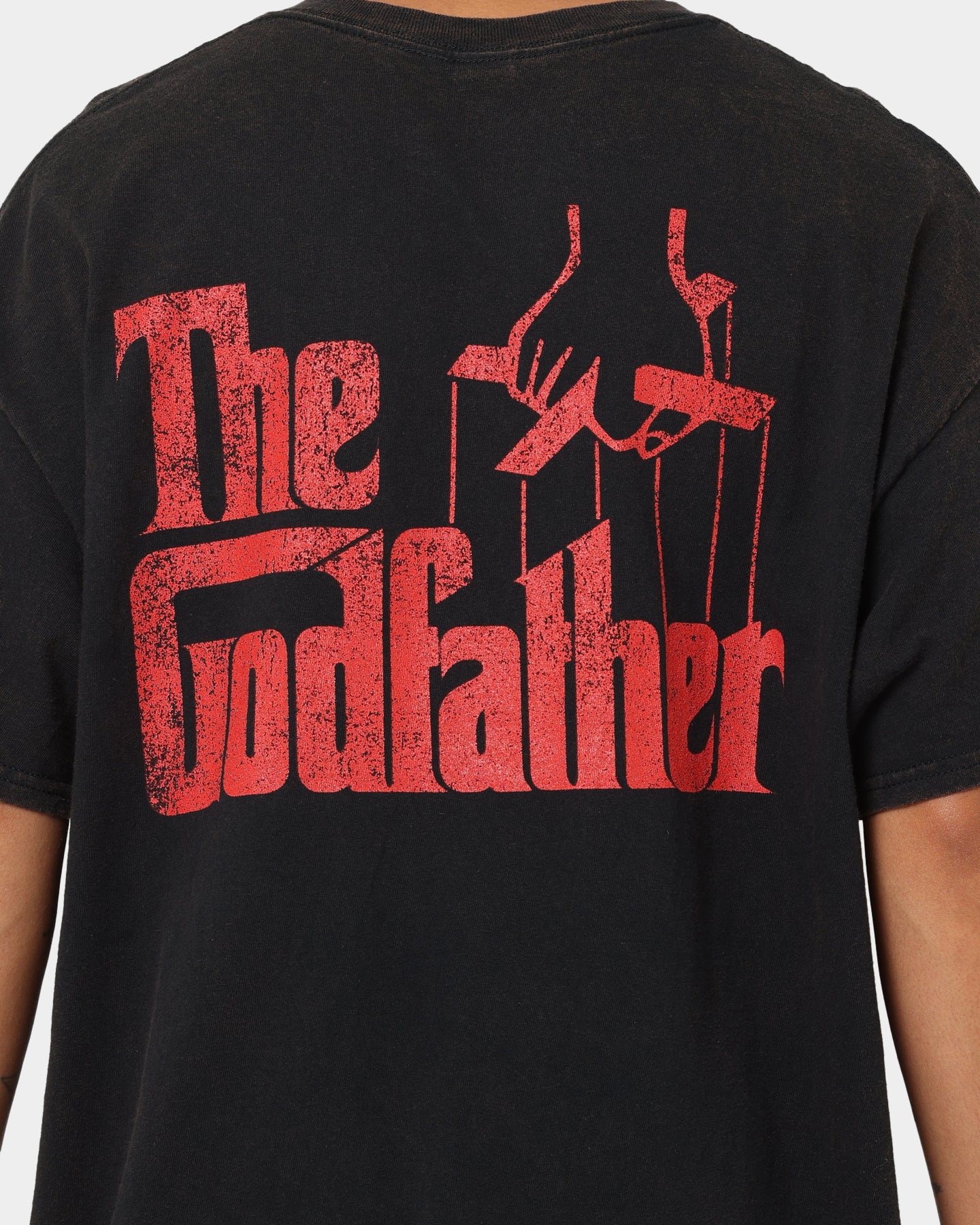 The Godfather Cat Vintage T-Shirt | Black Wash Distressed Tee | American Thrift Graphic Novelty Shirt | Perfect for Movie Fans, Cosplay & Casual Wear