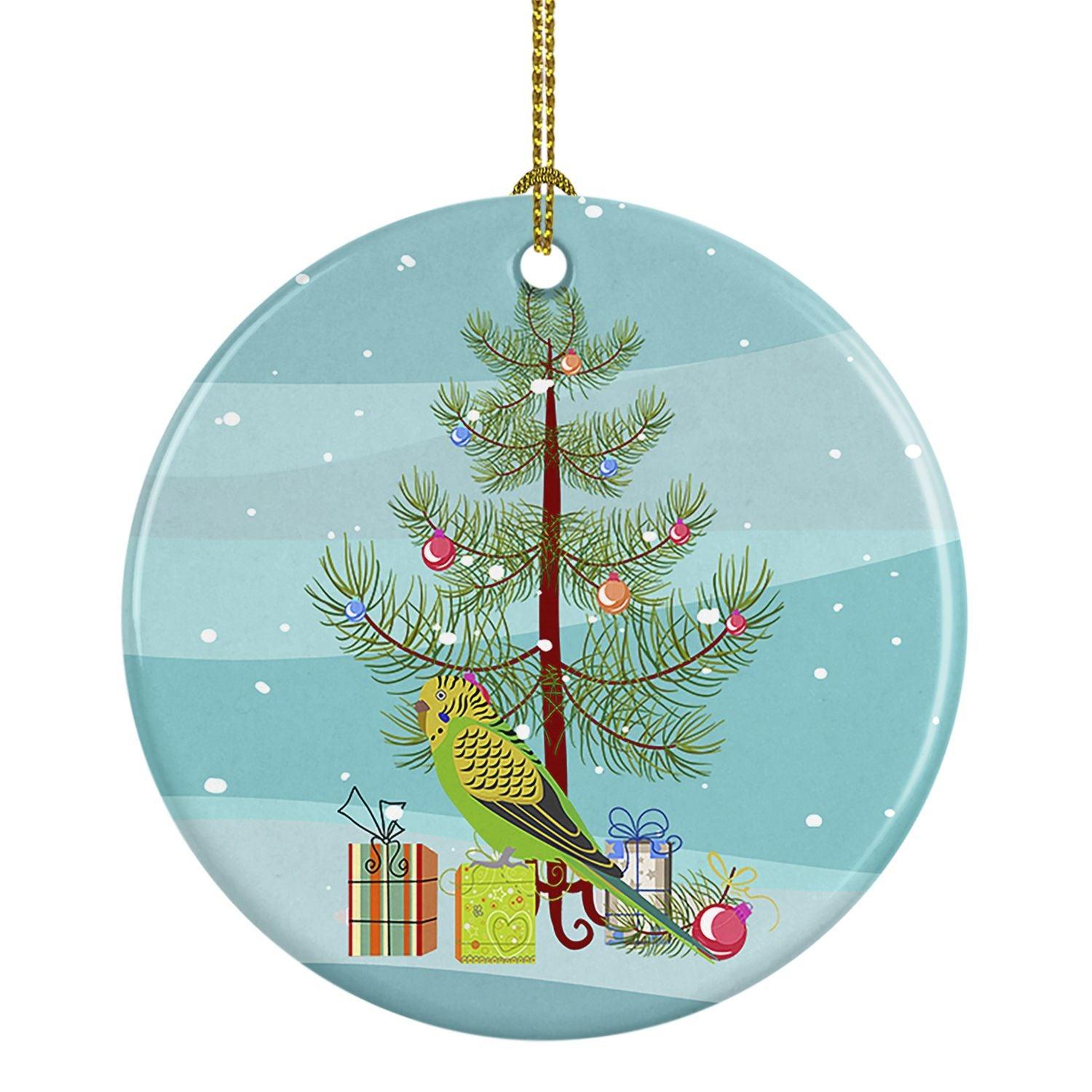 Budgerigar Christmas Ceramic Ornament - 3 Inch Colorful Holiday Tree Hanging Decor for Xmas, Home, Party & Gift Giving | Perfect for Christmas Tree Decorations, Holiday Parties & Festive Home Decor